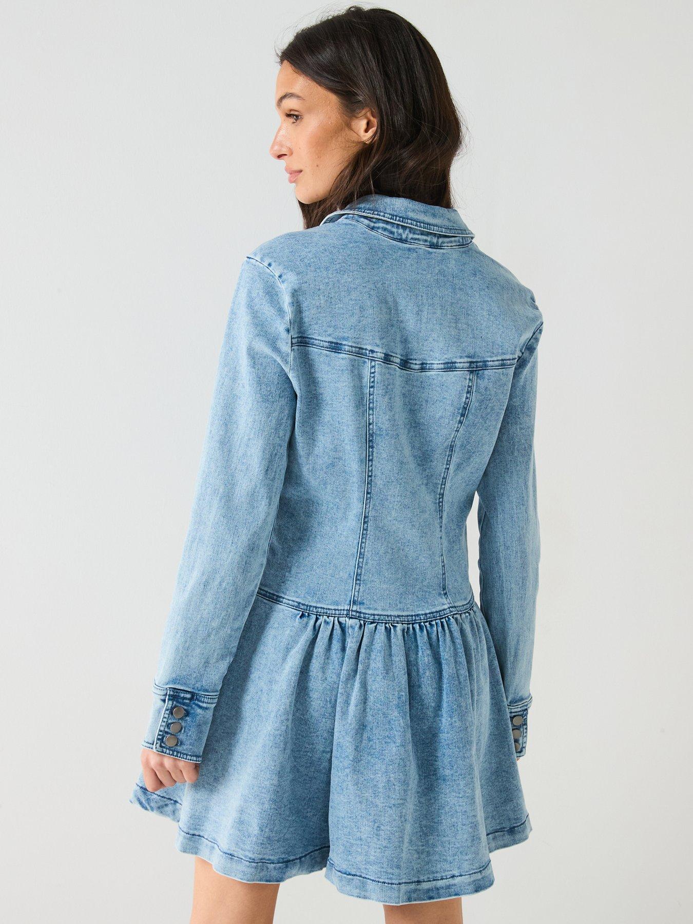  image of free-people-roadhouse-mini-denim-dress-blue