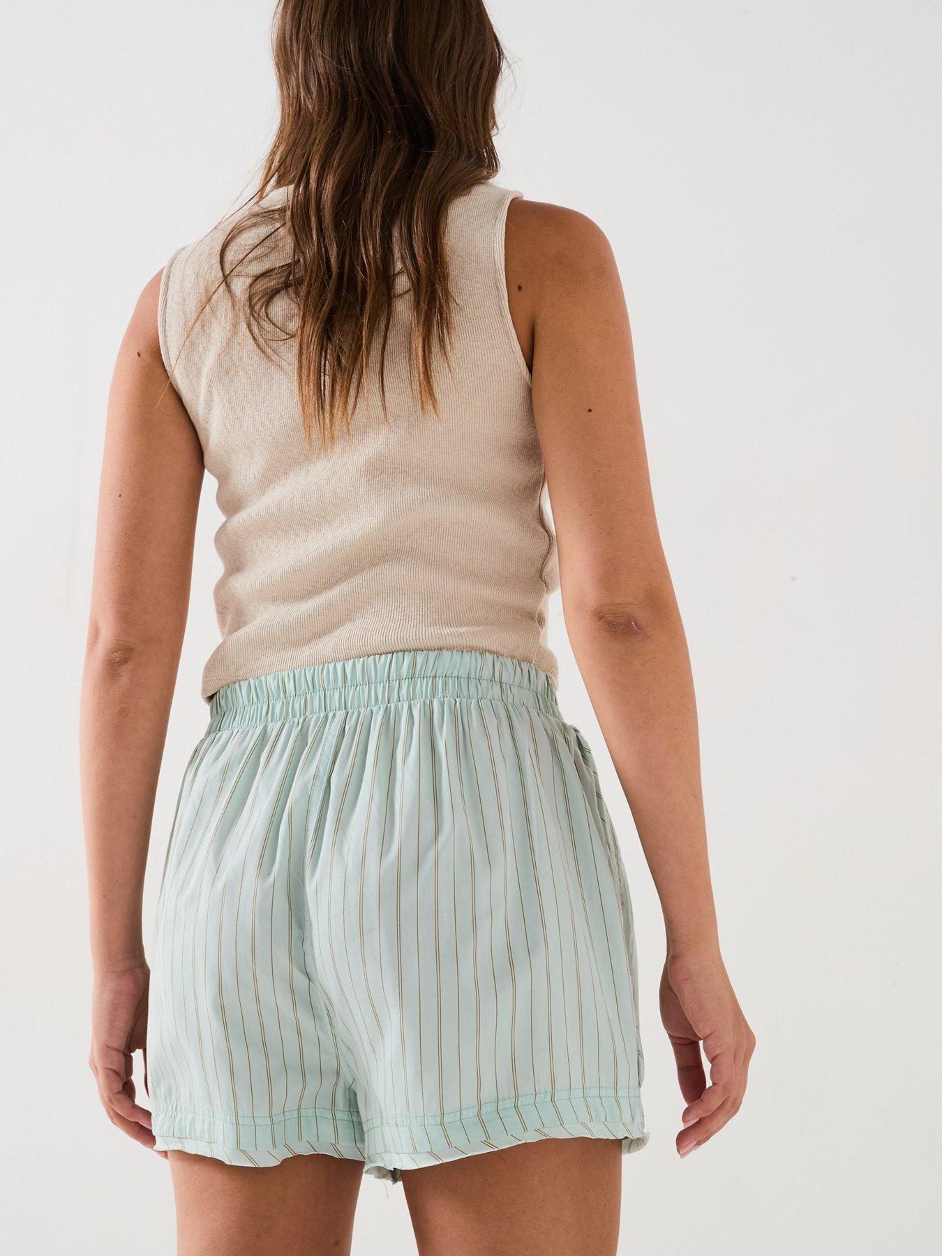  image of free-people-day-to-day-striped-boxer-shorts-green