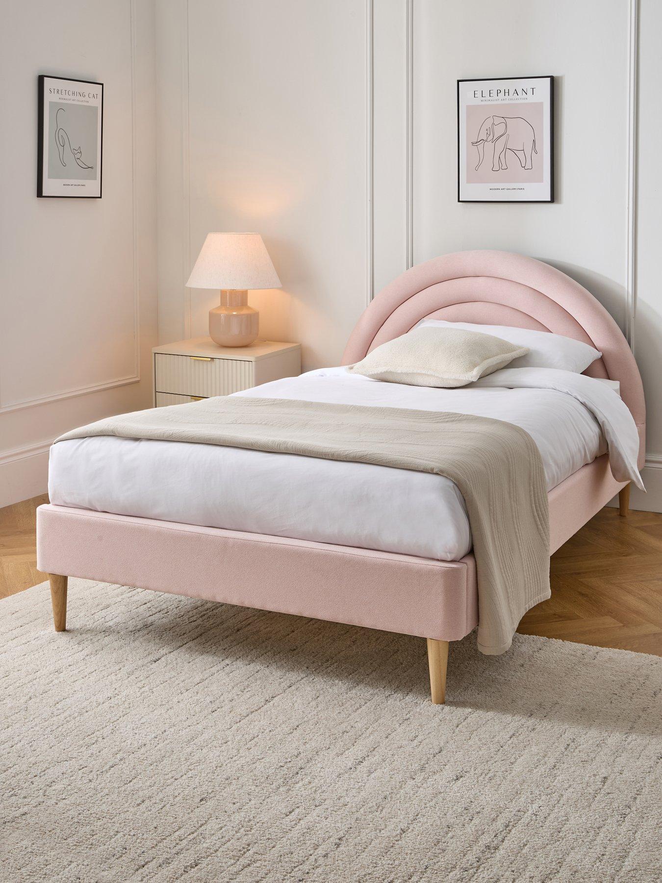 Very Home Rainbow Small Double Bed with Mattress Option (Buy  &  SAVE!) - Pink - FSC® Certified
