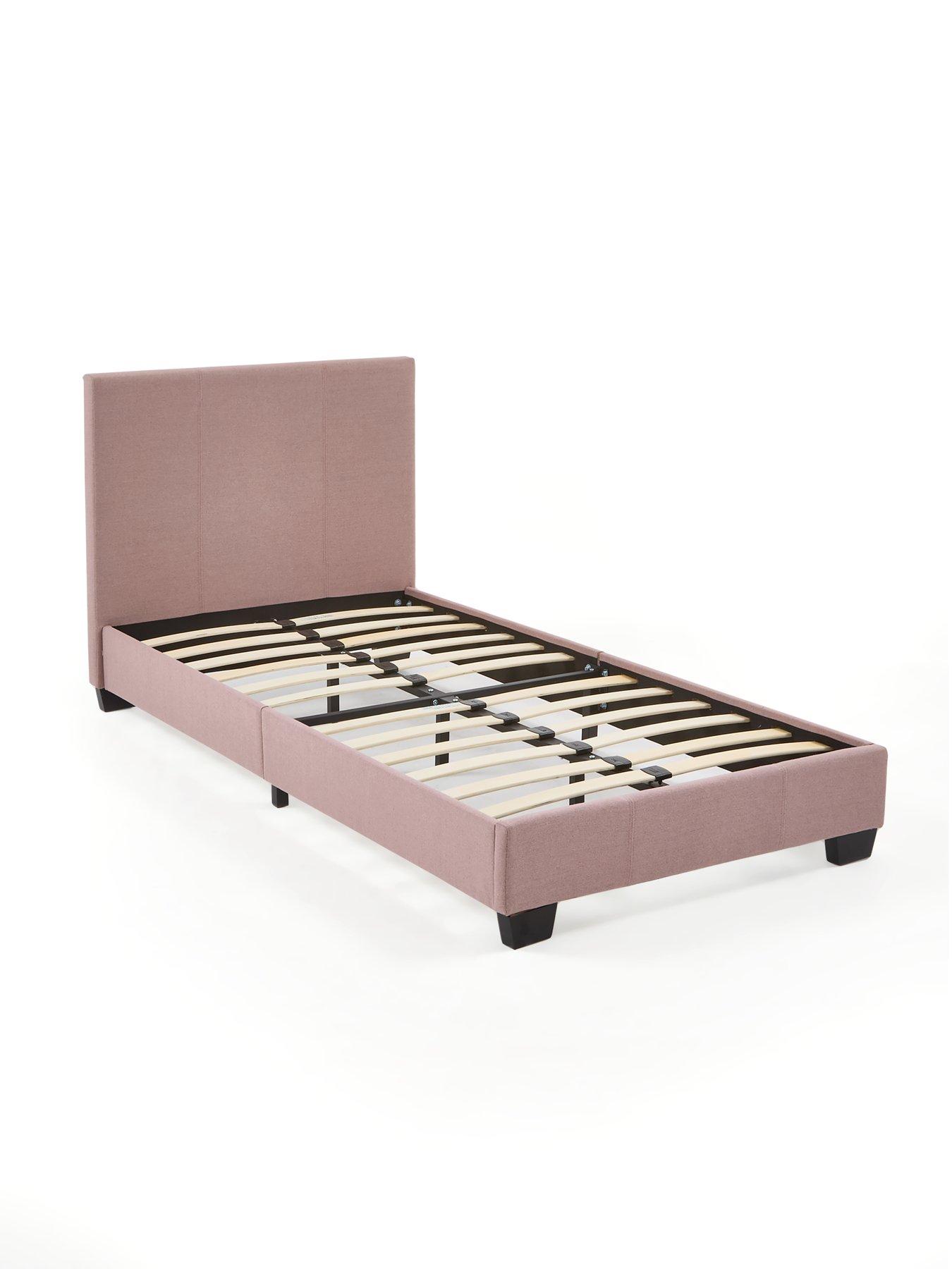  image of very-home-riley-childrens-fabric-single-bed-with-mattress-options-buy-amp-save-antique-rose