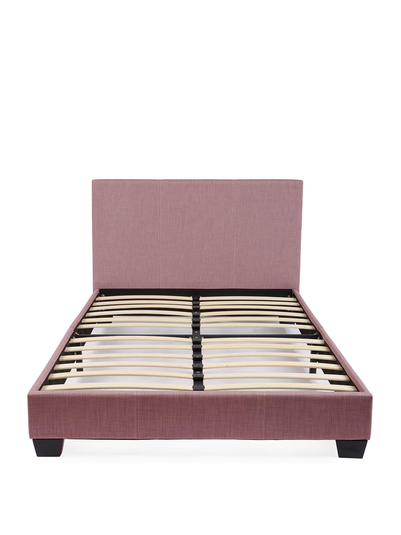 Image 2 of 6 of Very Home Riley Fabric Small Double Bed Frame with Mattress Options (Buy &amp; SAVE!) - Antique Rose