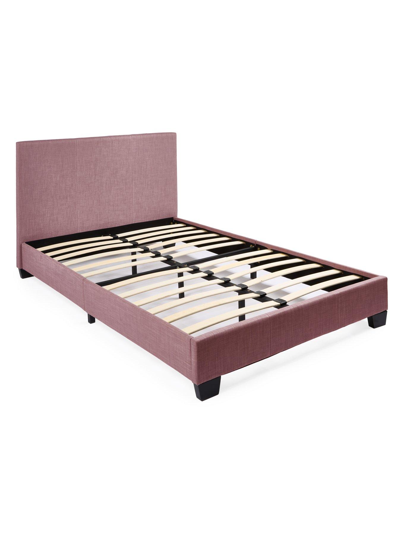 Image 3 of 6 of Very Home Riley Fabric Small Double Bed Frame with Mattress Options (Buy &amp; SAVE!) - Antique Rose