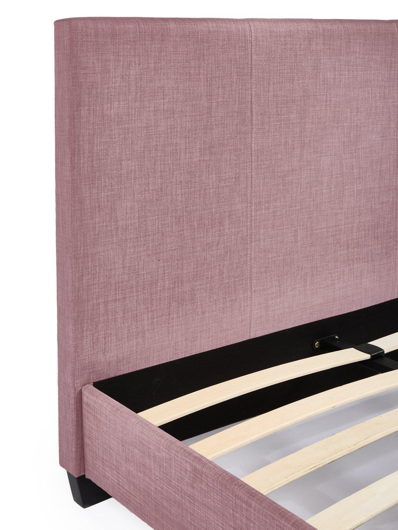 Image 4 of 6 of Very Home Riley Fabric Small Double Bed Frame with Mattress Options (Buy &amp; SAVE!) - Antique Rose