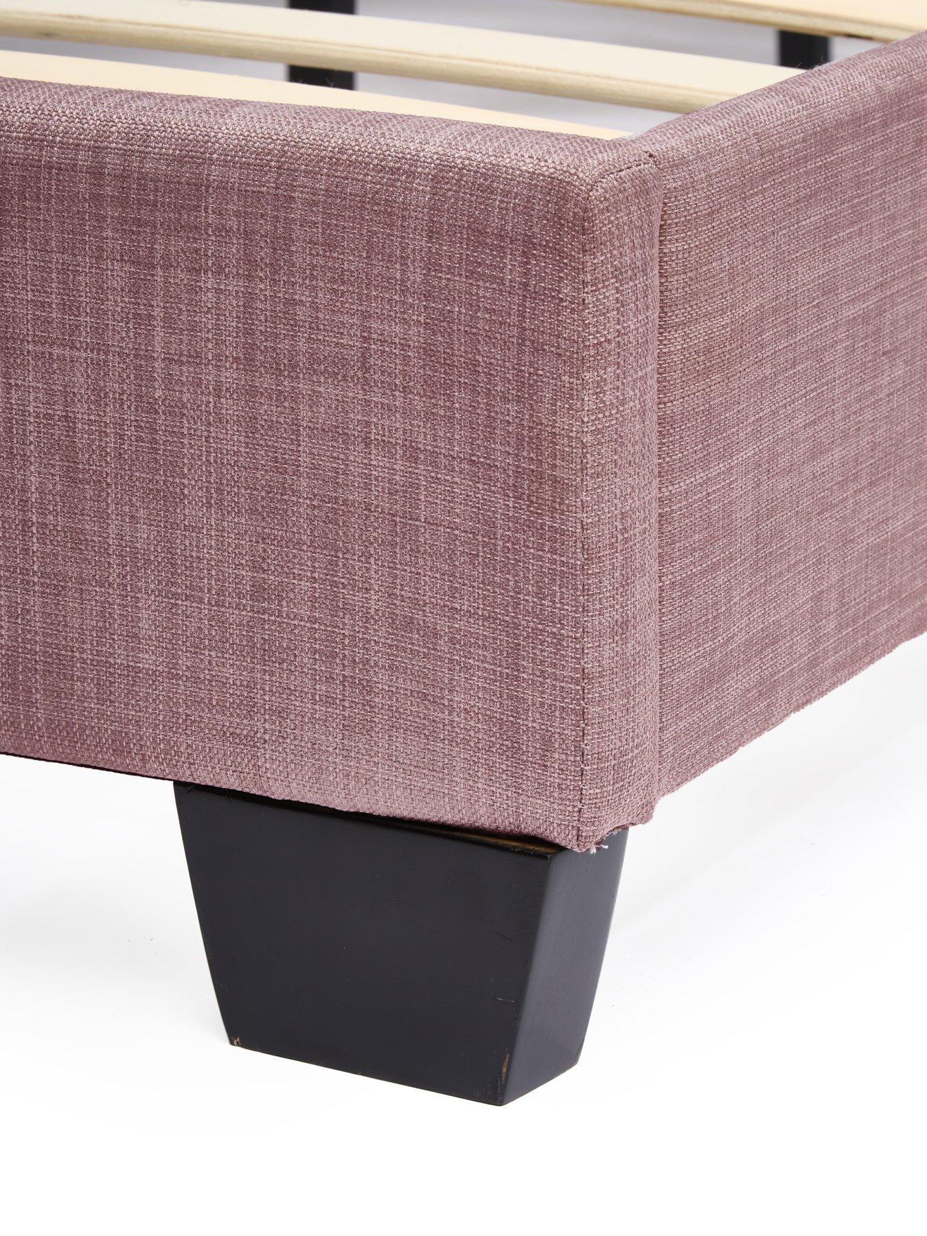 Image 5 of 6 of Very Home Riley Fabric Small Double Bed Frame with Mattress Options (Buy &amp; SAVE!) - Antique Rose