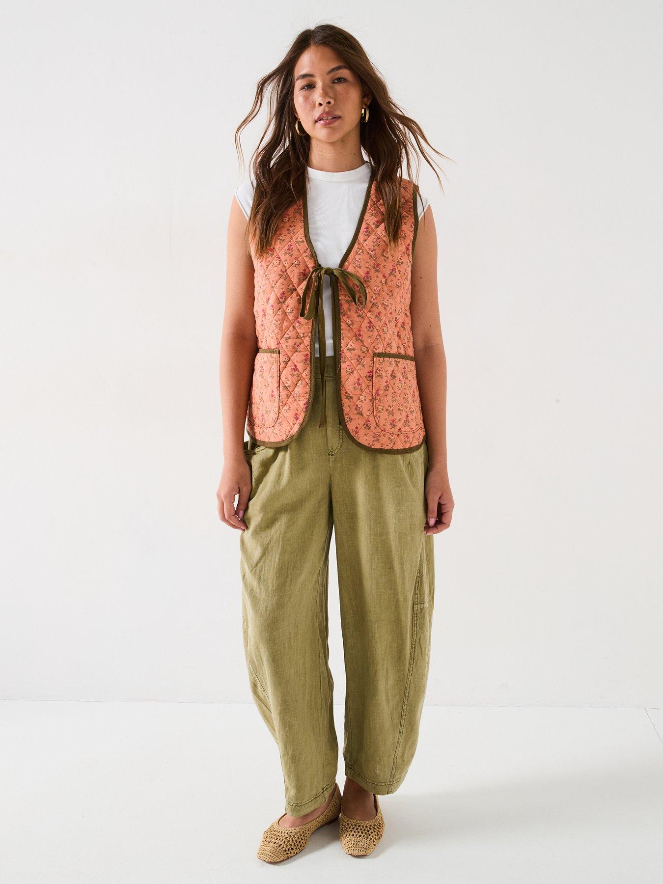  image of free-people-claudine-quilted-tie-vest-orange