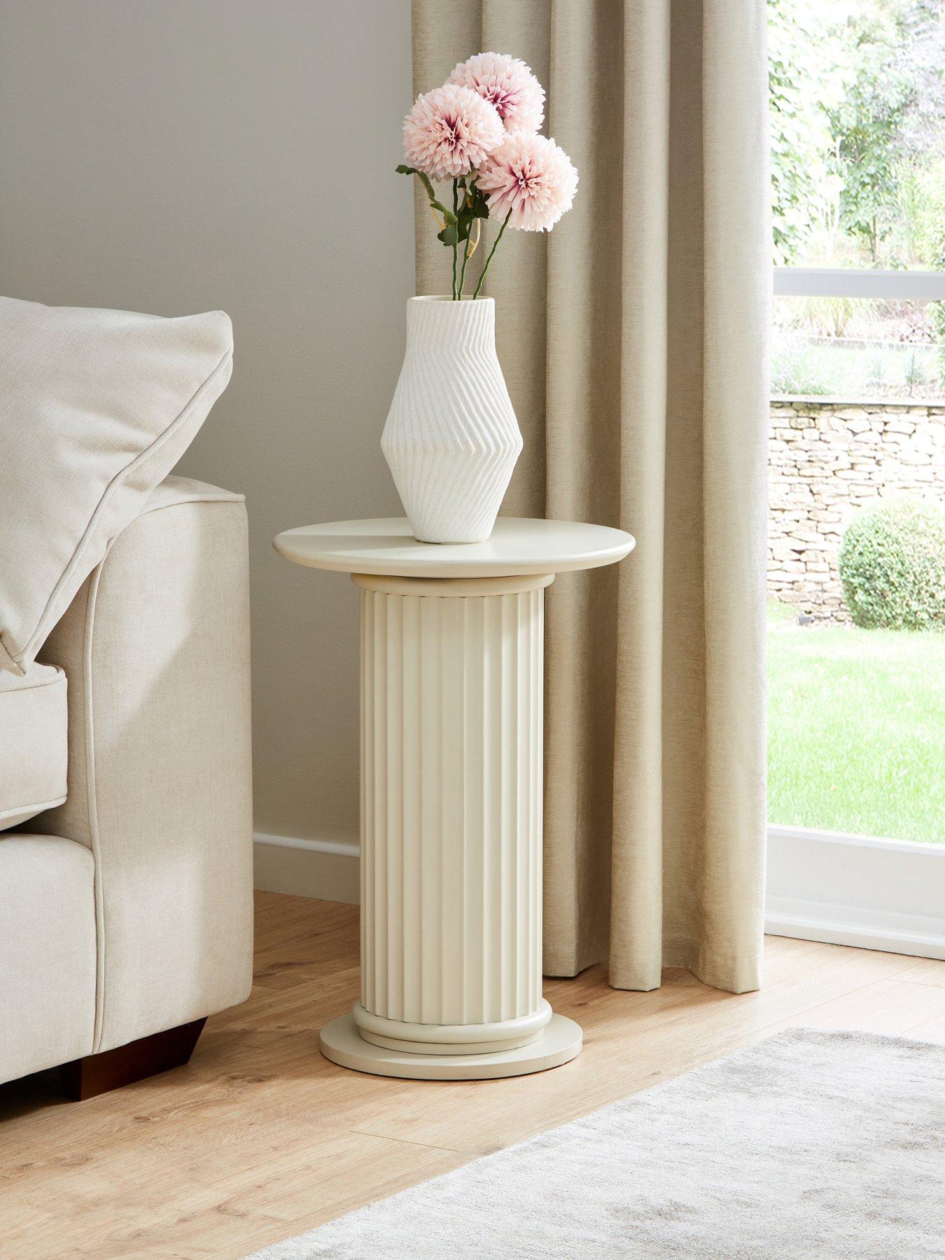 Image 1 of 4 of Very Home Cora Pedestal Side Table - Ivory