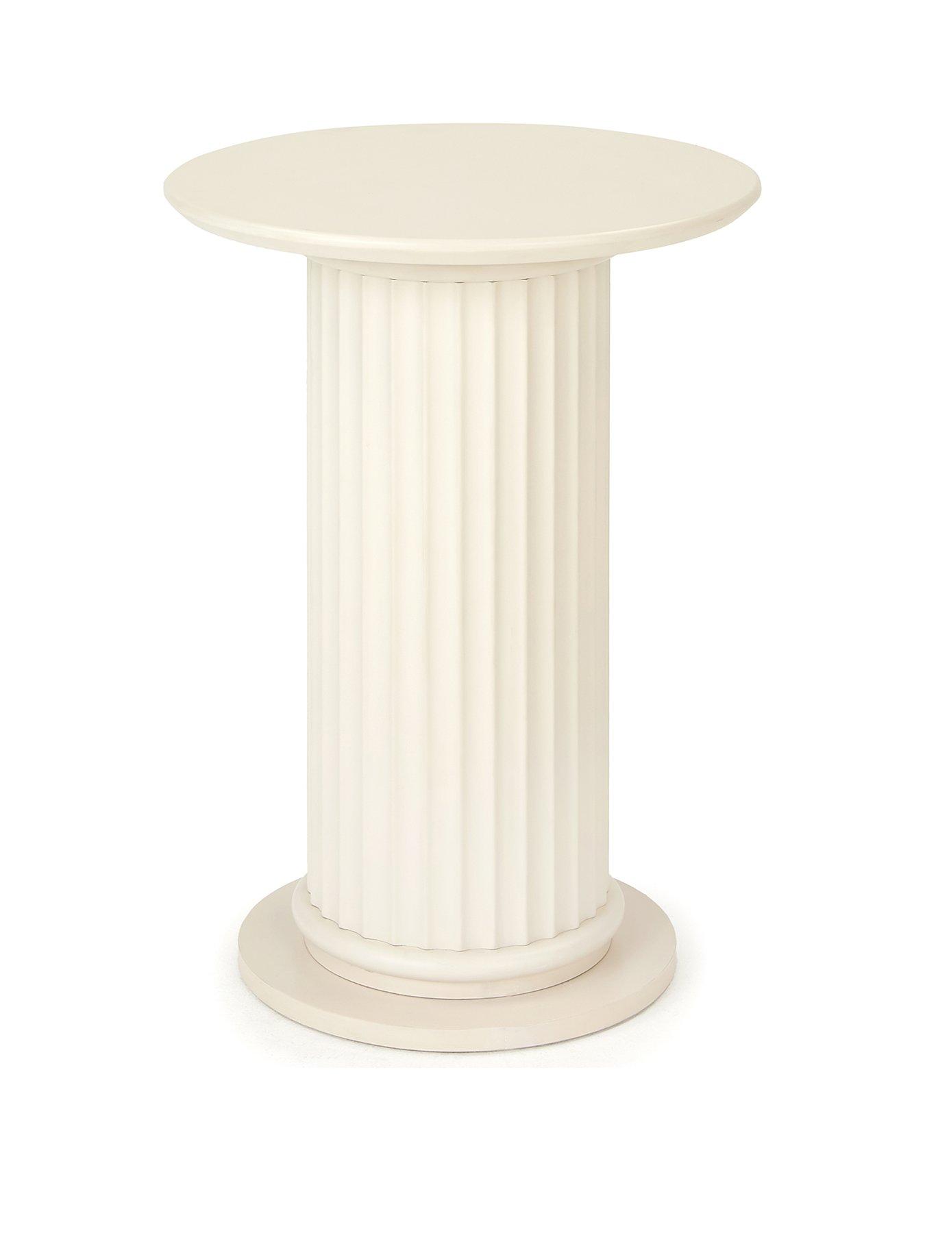  image of the-very-collection-cora-pedestal-side-table-ivory