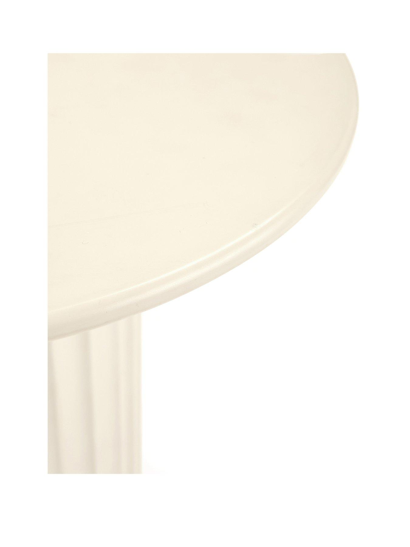 Image 3 of 4 of Very Home Cora Pedestal Side Table - Ivory