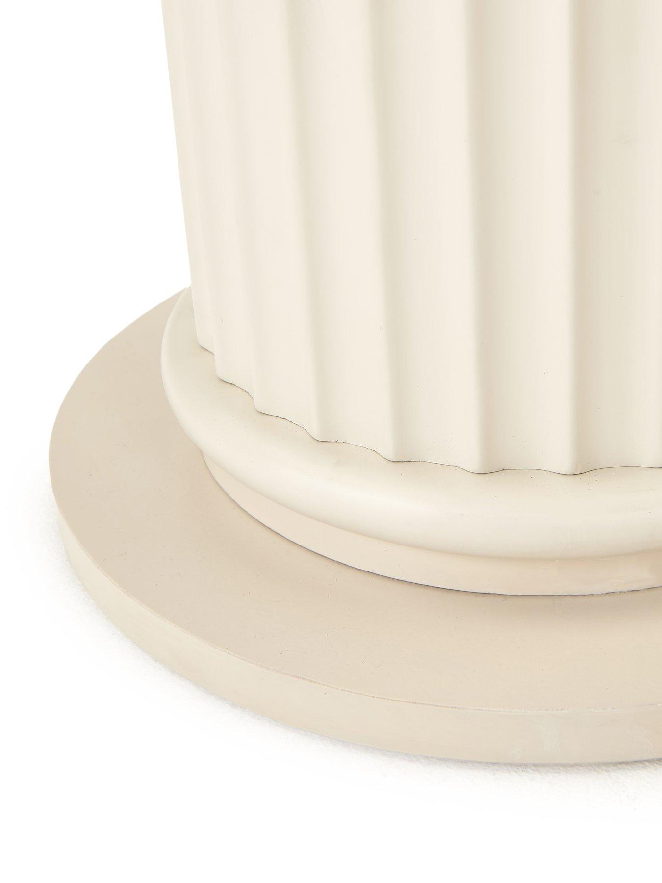  image of the-very-collection-cora-pedestal-side-table-ivory