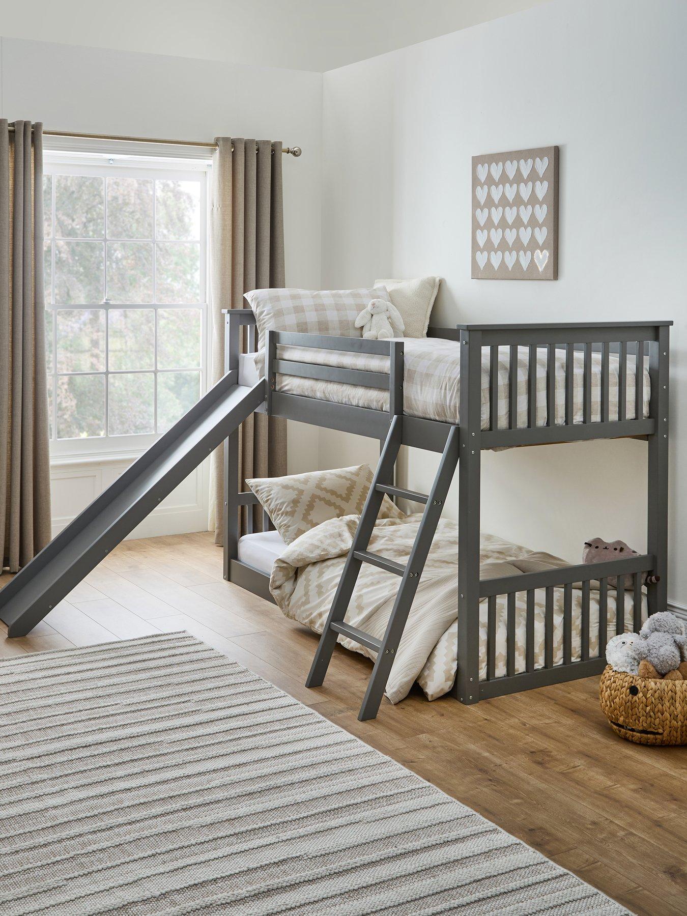  image of very-home-novara-bunk-bed-with-slide-with-mattress-options-buy-amp-save-grey-fscreg-certified
