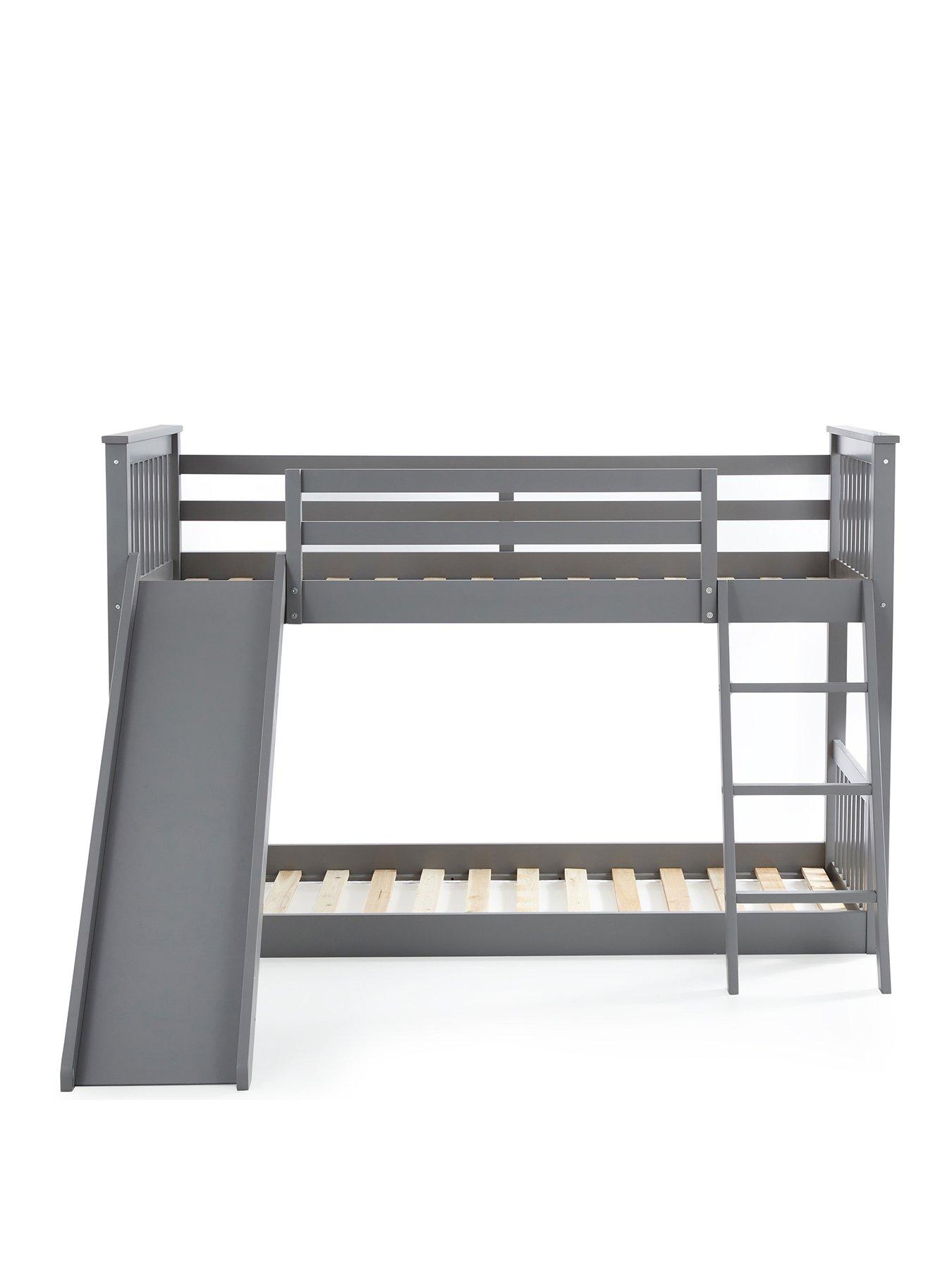  image of very-home-novara-bunk-bed-with-slide-with-mattress-options-buy-amp-save-grey-fscreg-certified