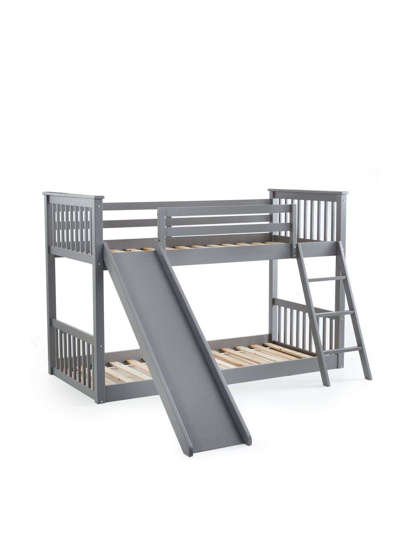  image of very-home-novara-bunk-bed-with-slide-with-mattress-options-buy-amp-save-grey-fscreg-certified