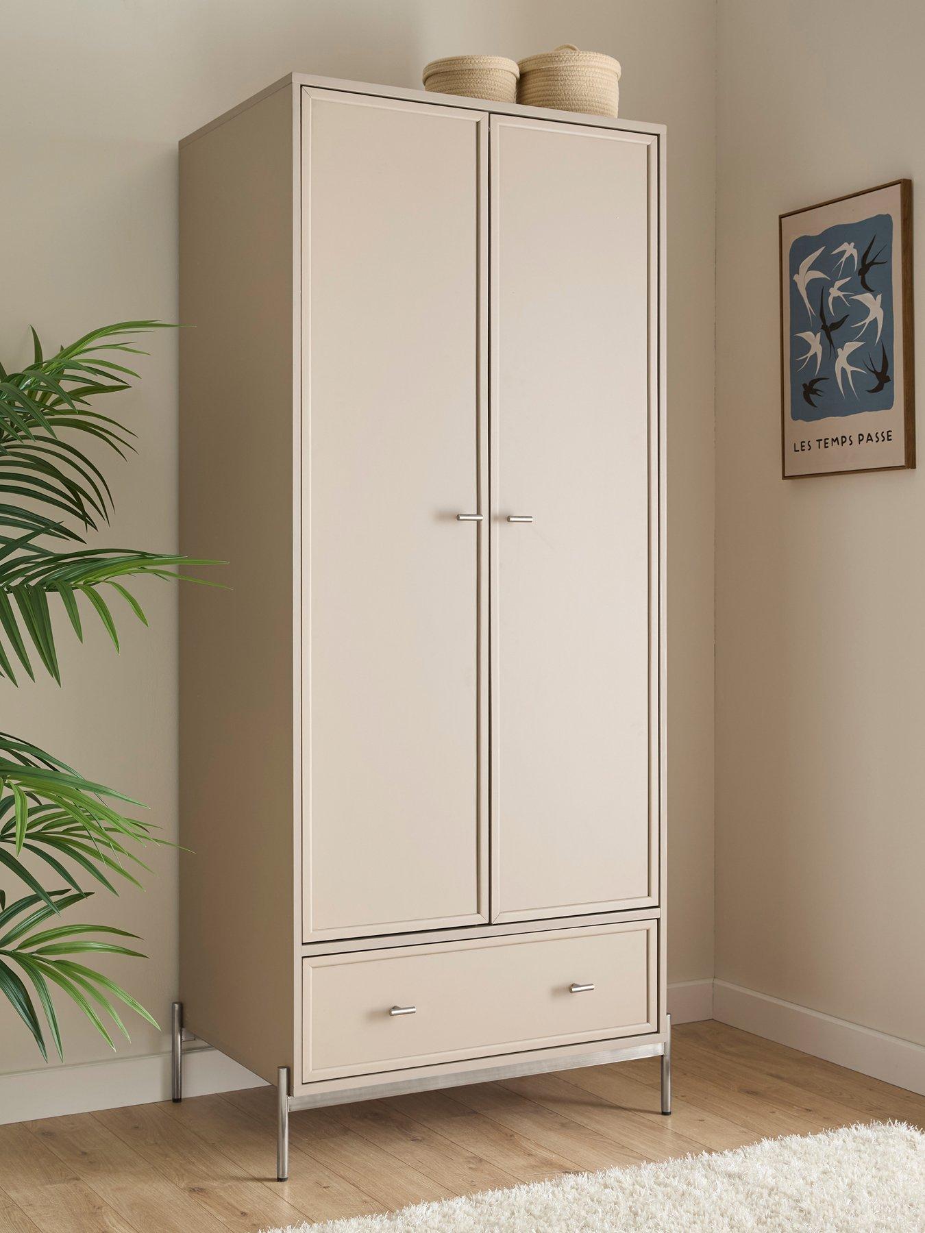  image of very-home-serena-2-door-1-drawer-wardrobe--nbsptaupenbsp--fscreg-certified