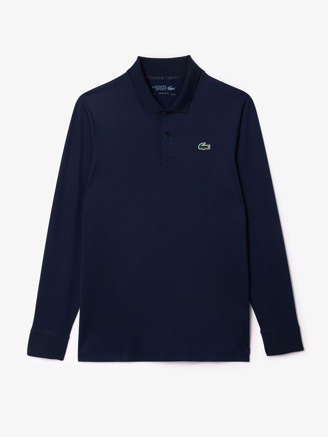 image of lacoste-slim-fit-long-sleeve-polo-shirt-navy