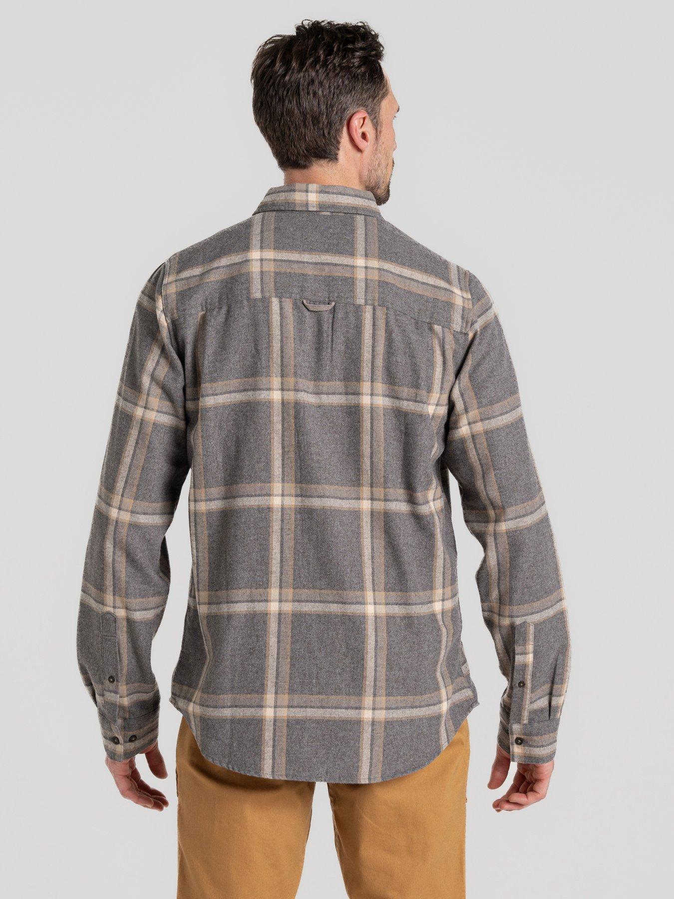 image of craghoppers-gage-long-sleeve-checked-shirt-grey