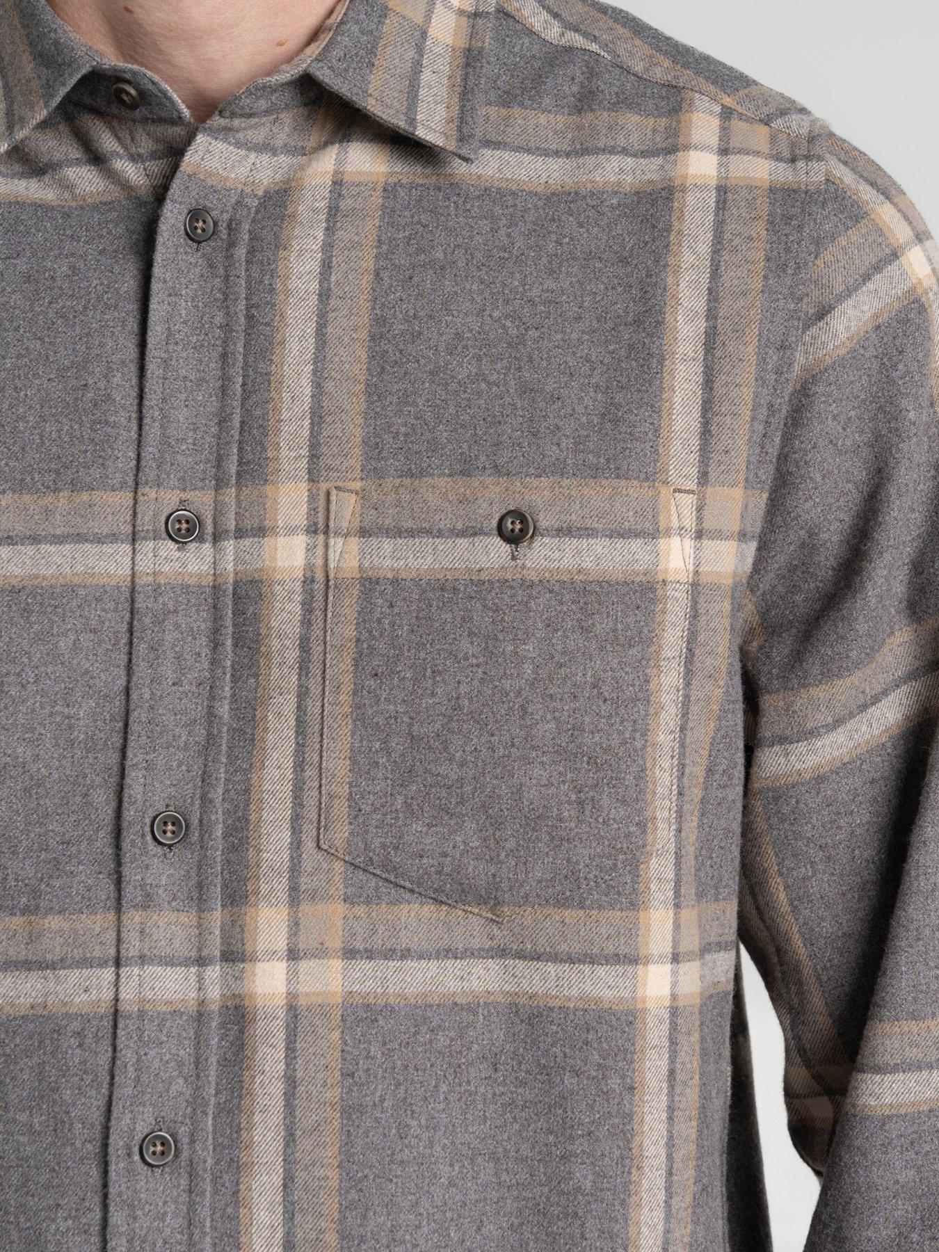  image of craghoppers-gage-long-sleeve-checked-shirt-grey