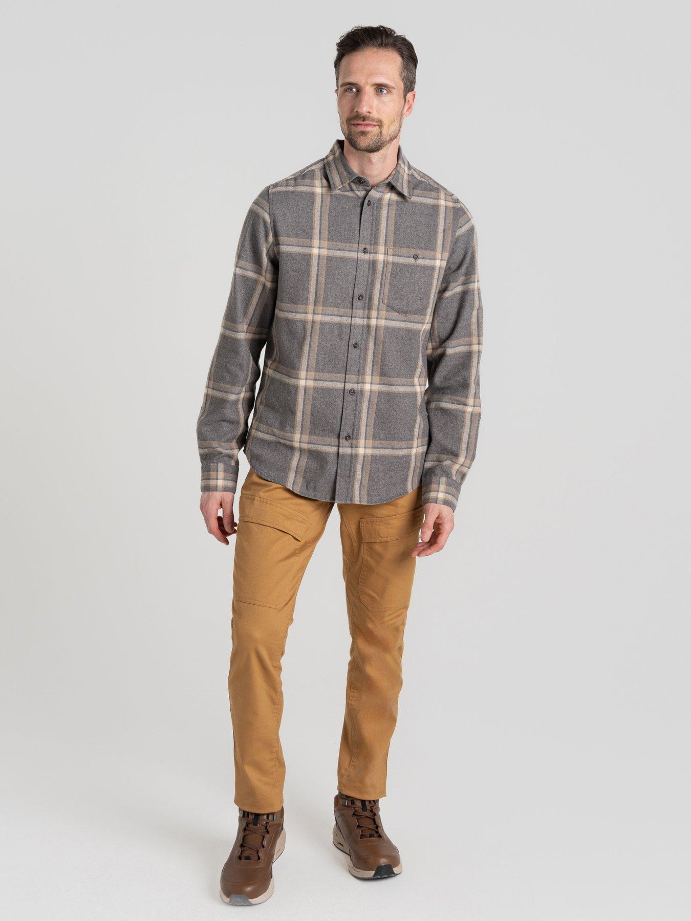  image of craghoppers-gage-long-sleeve-checked-shirt-grey