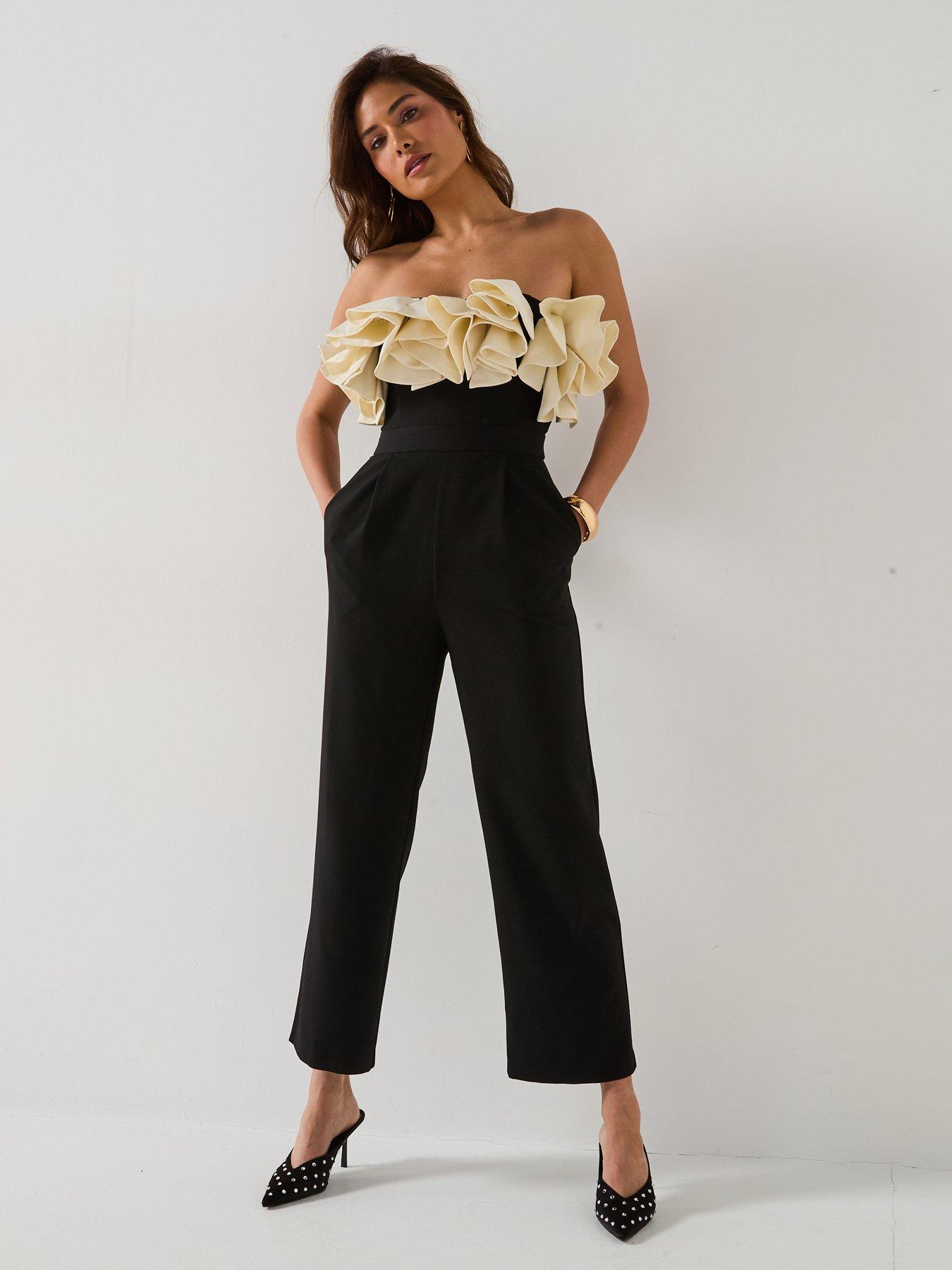 v-by-very-bandeau-ruffle-mono-jumpsuit-black