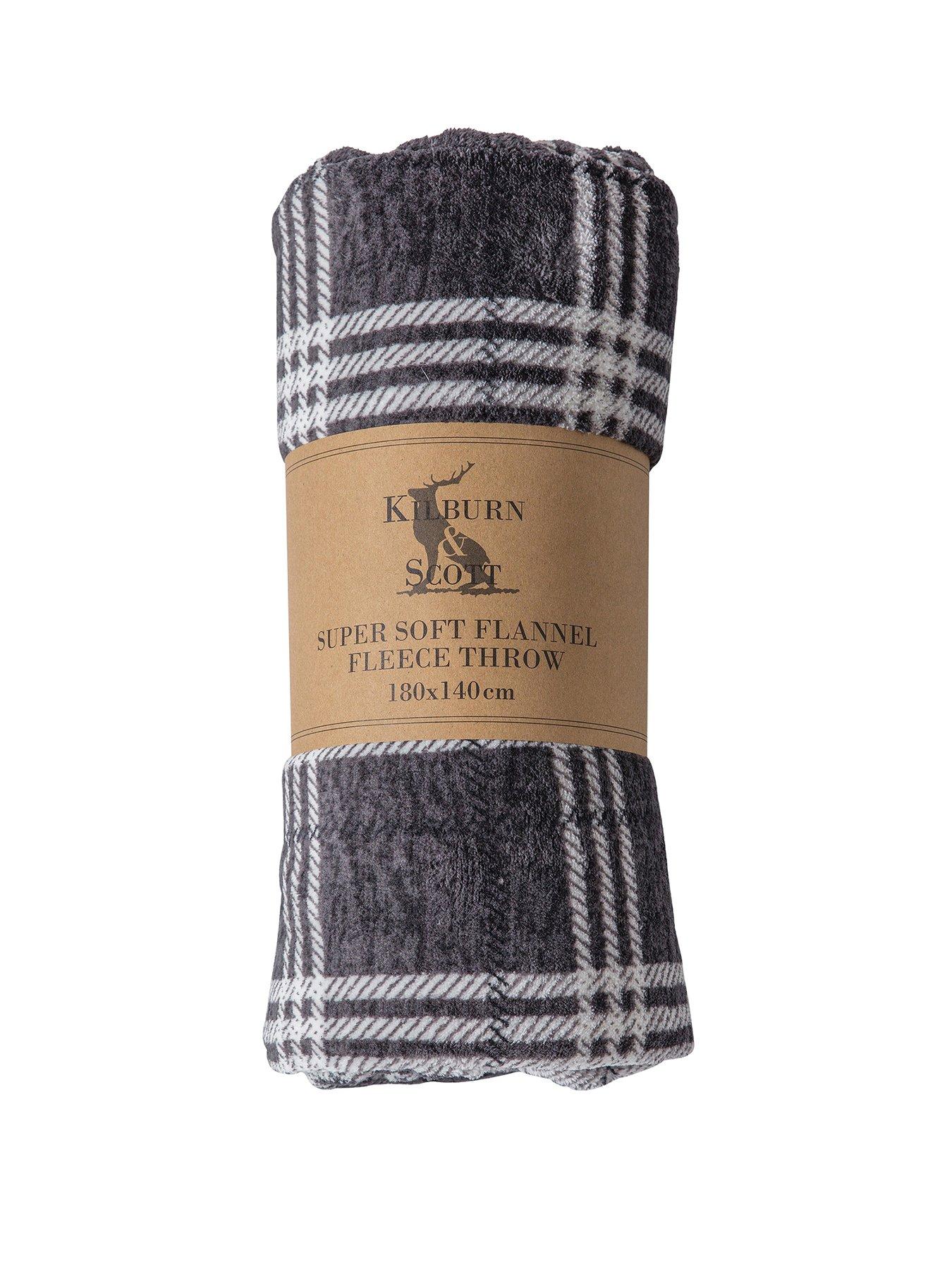  image of gallery-checkmate-super-soft-flannel-fleece-throw-in-grey