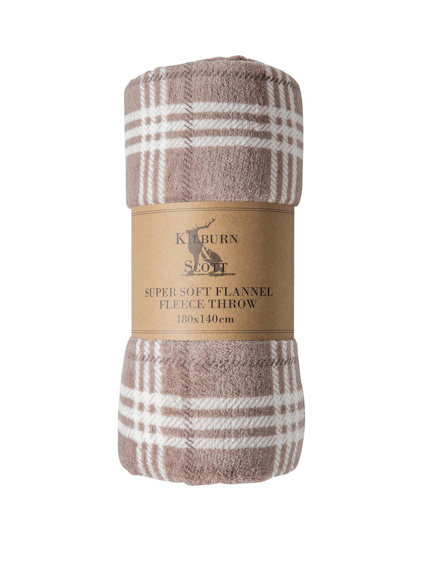  image of gallery-checkmate-super-soft-flannel-fleece-throw-in-taupenbsp