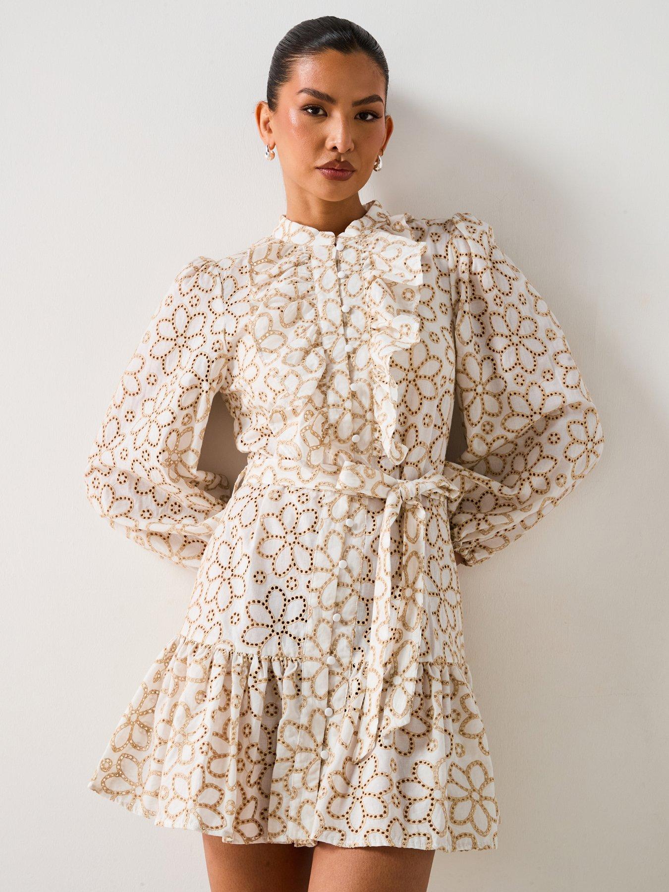 v-by-very-contrast-embroidered-mini-shirt-dress-cream
