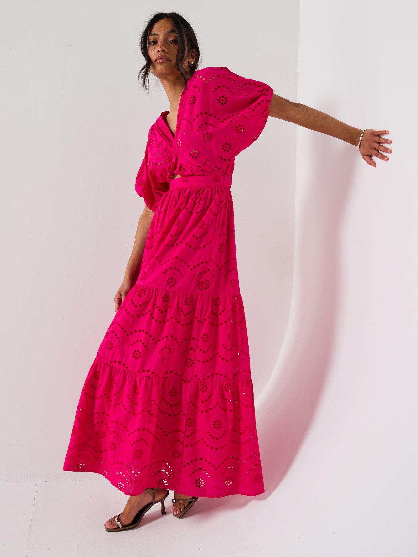 v-by-very-broderie-twist-front-midaxi-dress-pink