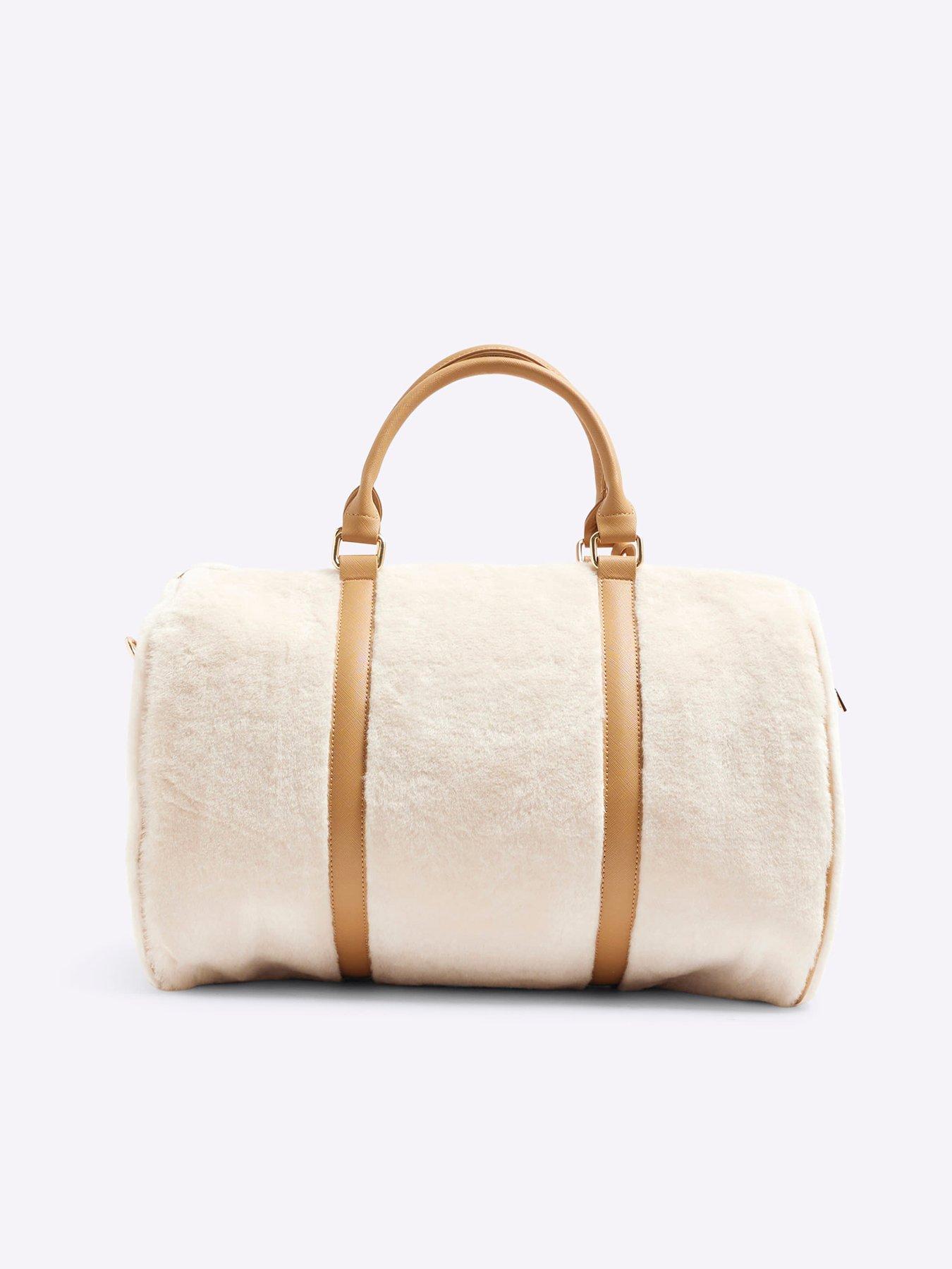  image of river-island-4049-panelled-fur-lock-barrel-bag