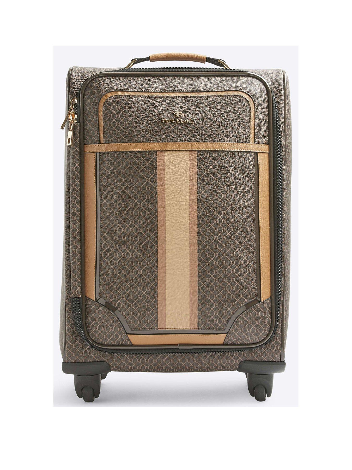 River Island 4040 Stripe Front Mono Suitcase Littlewoods