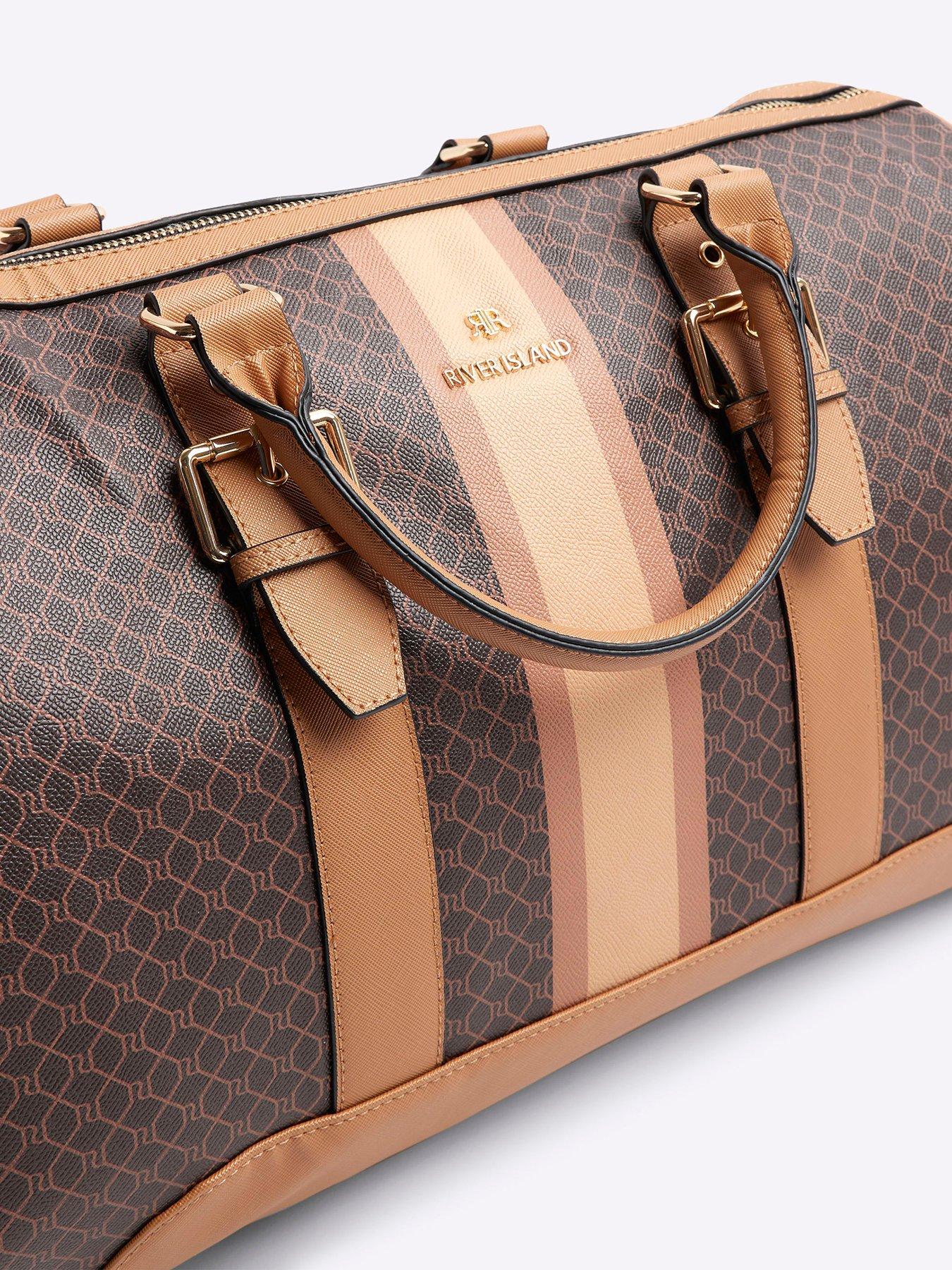  image of river-island-4045-stripe-monogram-barrel-bag