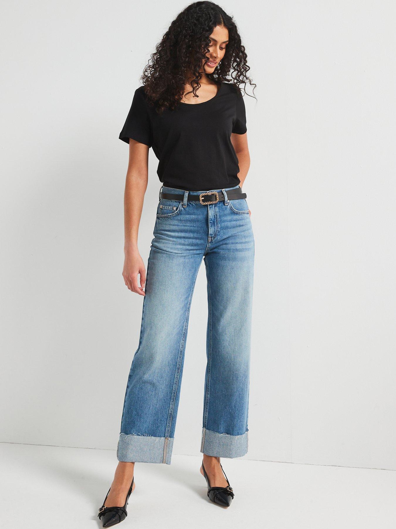  image of v-by-very-the-essential-scoop-neck-t-shirt-black