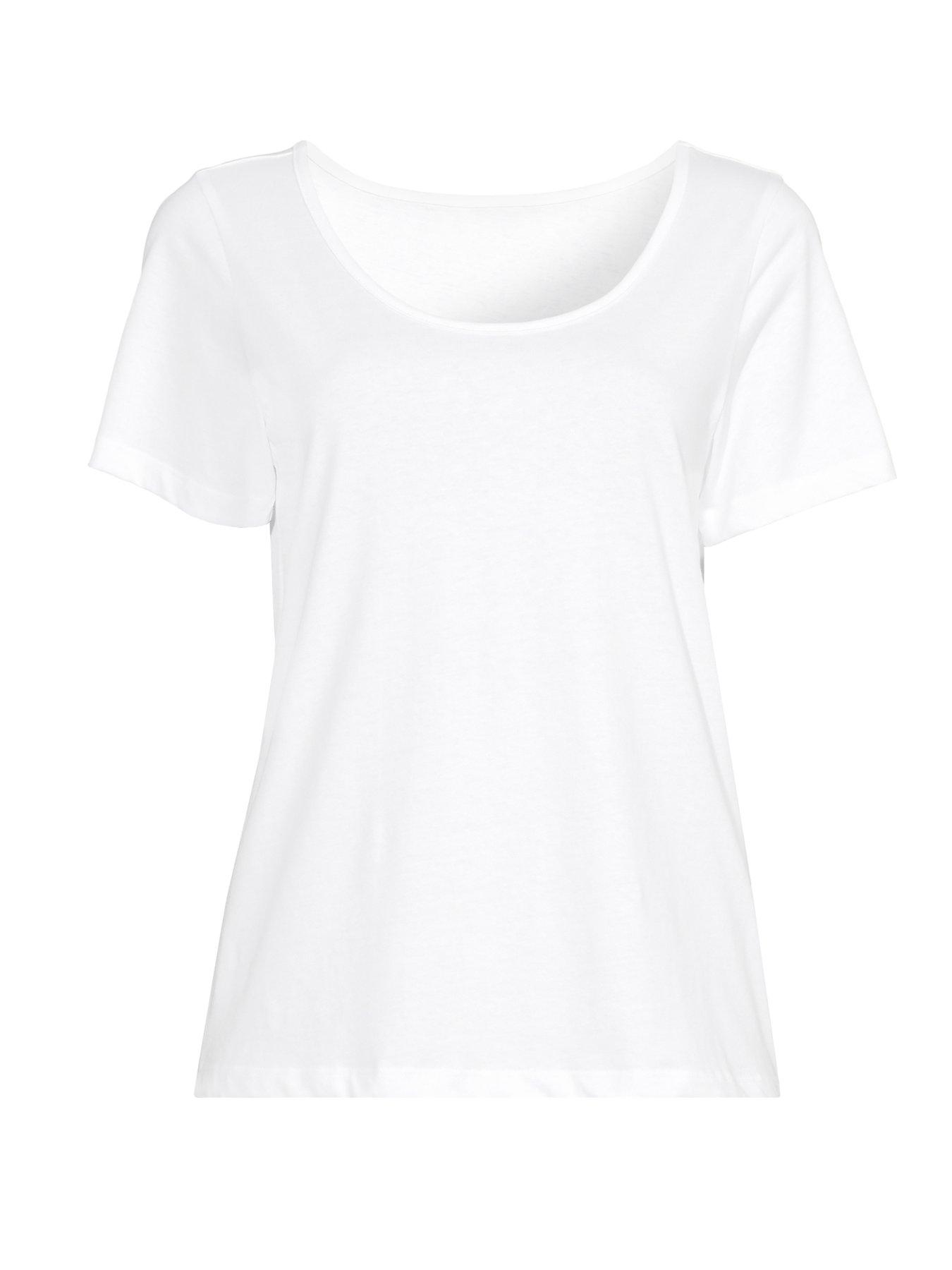 Image 7 of 7 of The Very Collection Womens Scoop Neck Short Sleeve T-Shirt - White