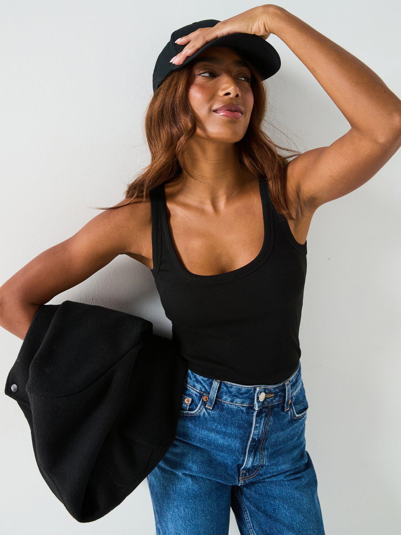 undefined The Essential Rib Vest - Black