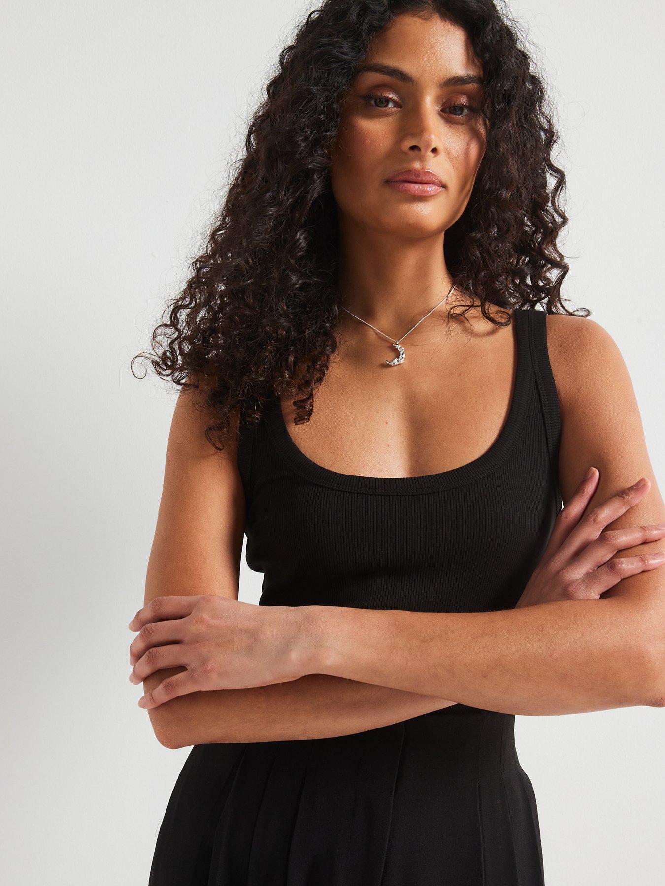 Image 5 of 6 of The Very Collection Tall Scoop Neck Rib Vest - Black