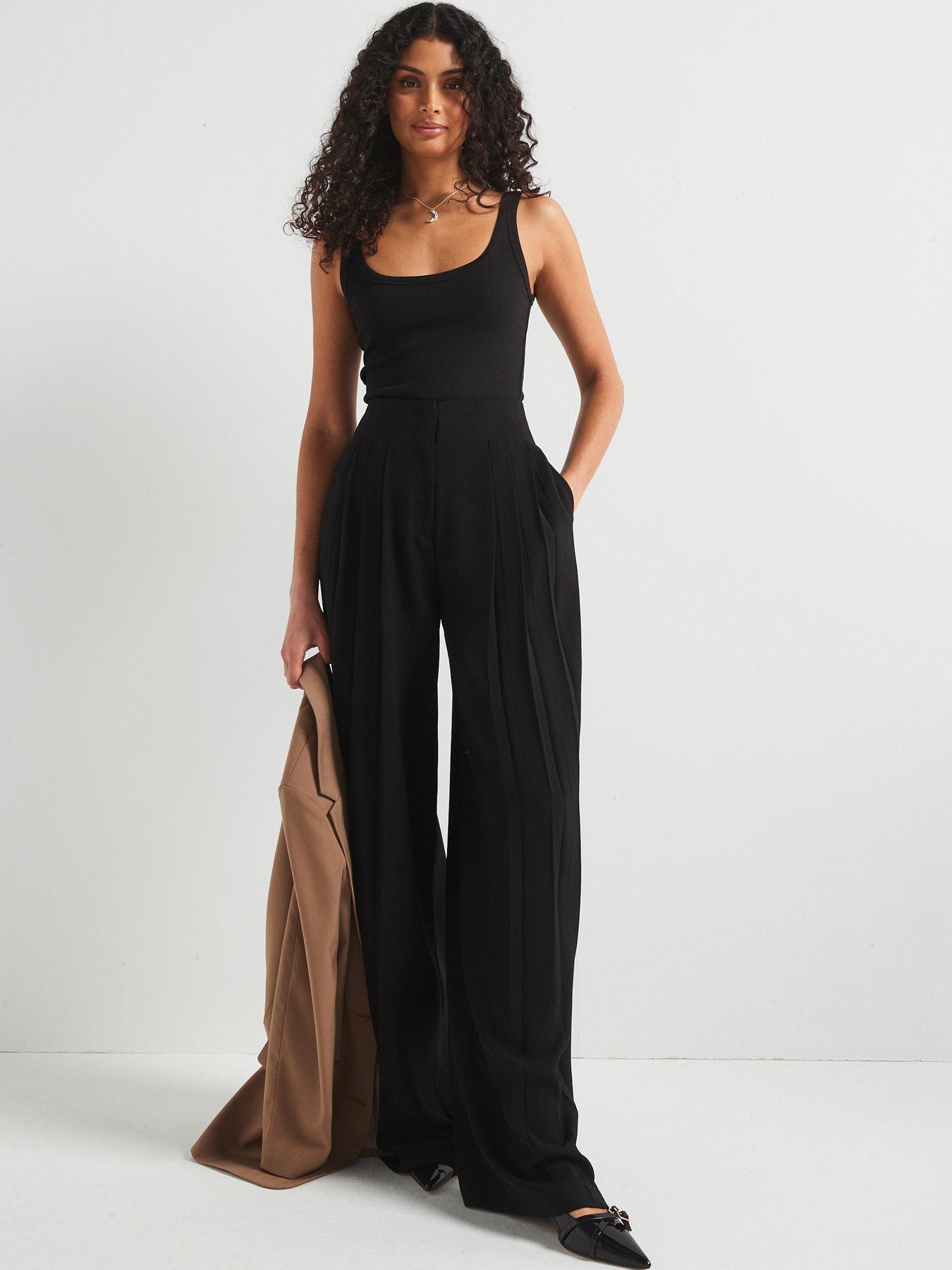 Image 6 of 6 of The Very Collection Tall Scoop Neck Rib Vest - Black