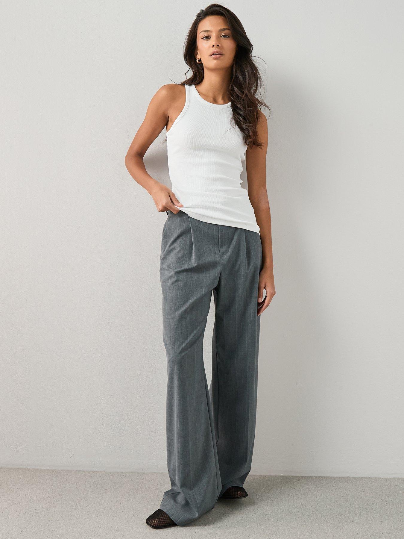 Image 3 of 7 of The Very Collection Womens Ribbed Racer Neck Longline Vest - White