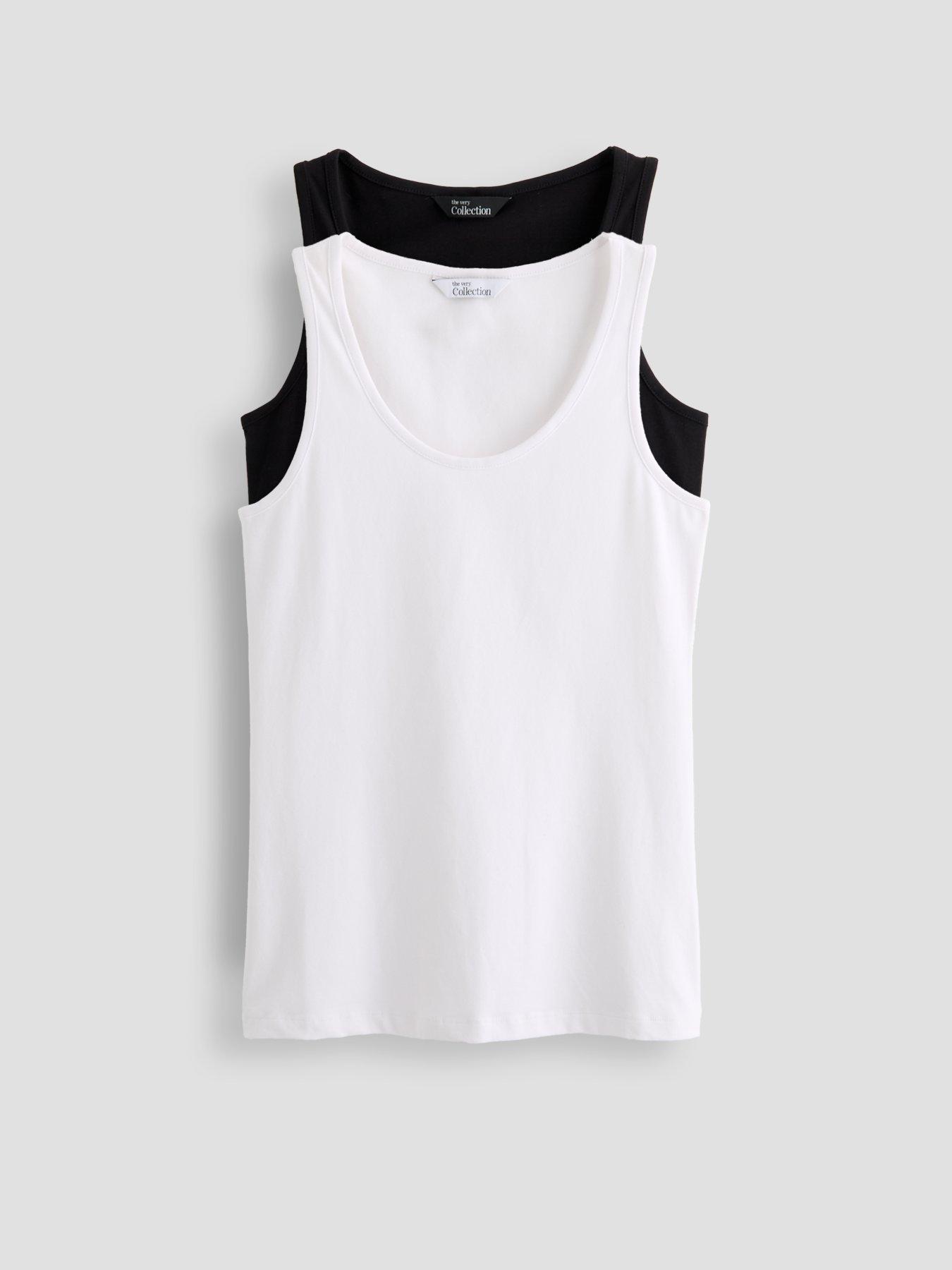 The Very Collection 2 Pack Scoop Neck Vest - Multi