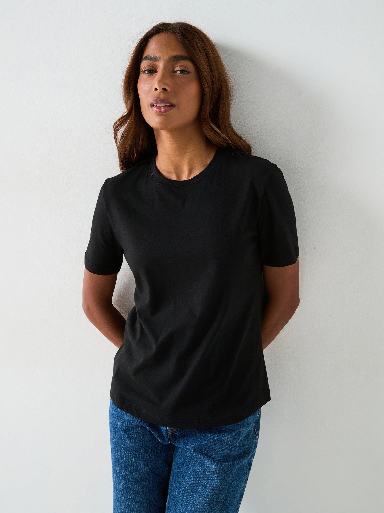 front image of v-by-very-the-essential-crew-neck-t-shirt-black