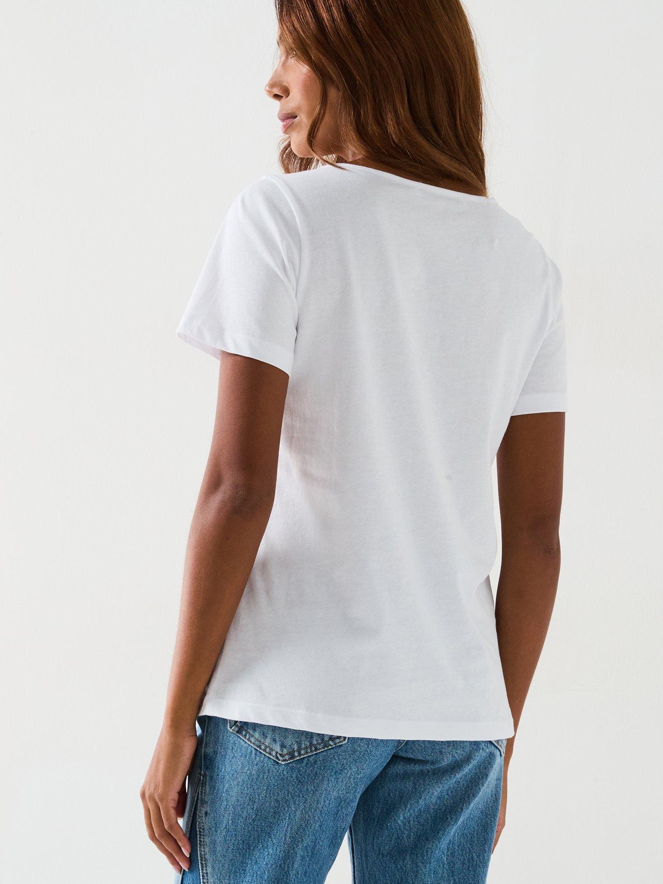  image of v-by-very-2-pack-essential-scoop-neck-t-shirt-black