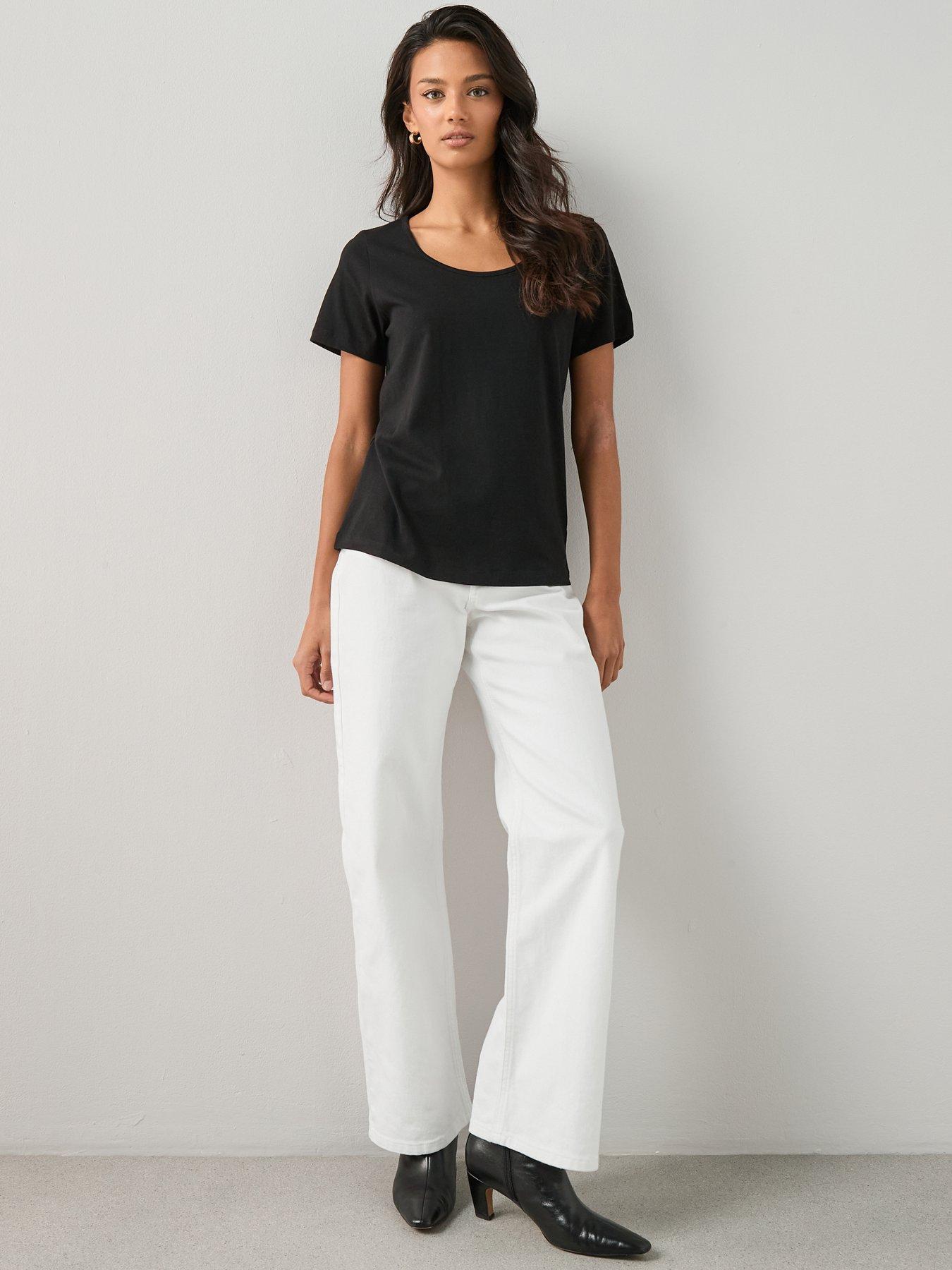 Image 7 of 7 of The Very Collection Womens 2 Pack Scoop Neck Cotton T-Shirts - Black