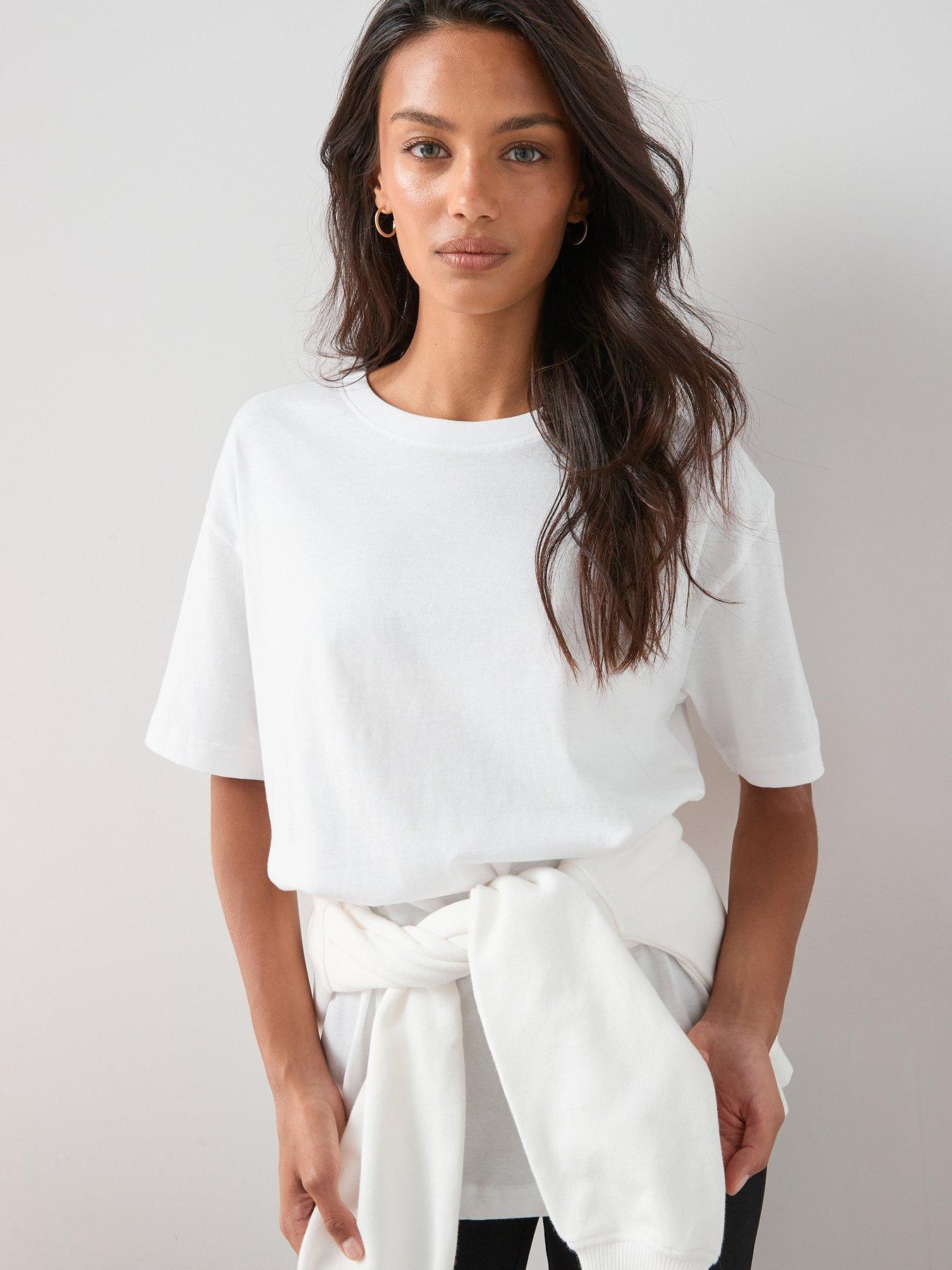  image of the-very-collection-crew-neck-oversized-t-shirt-white