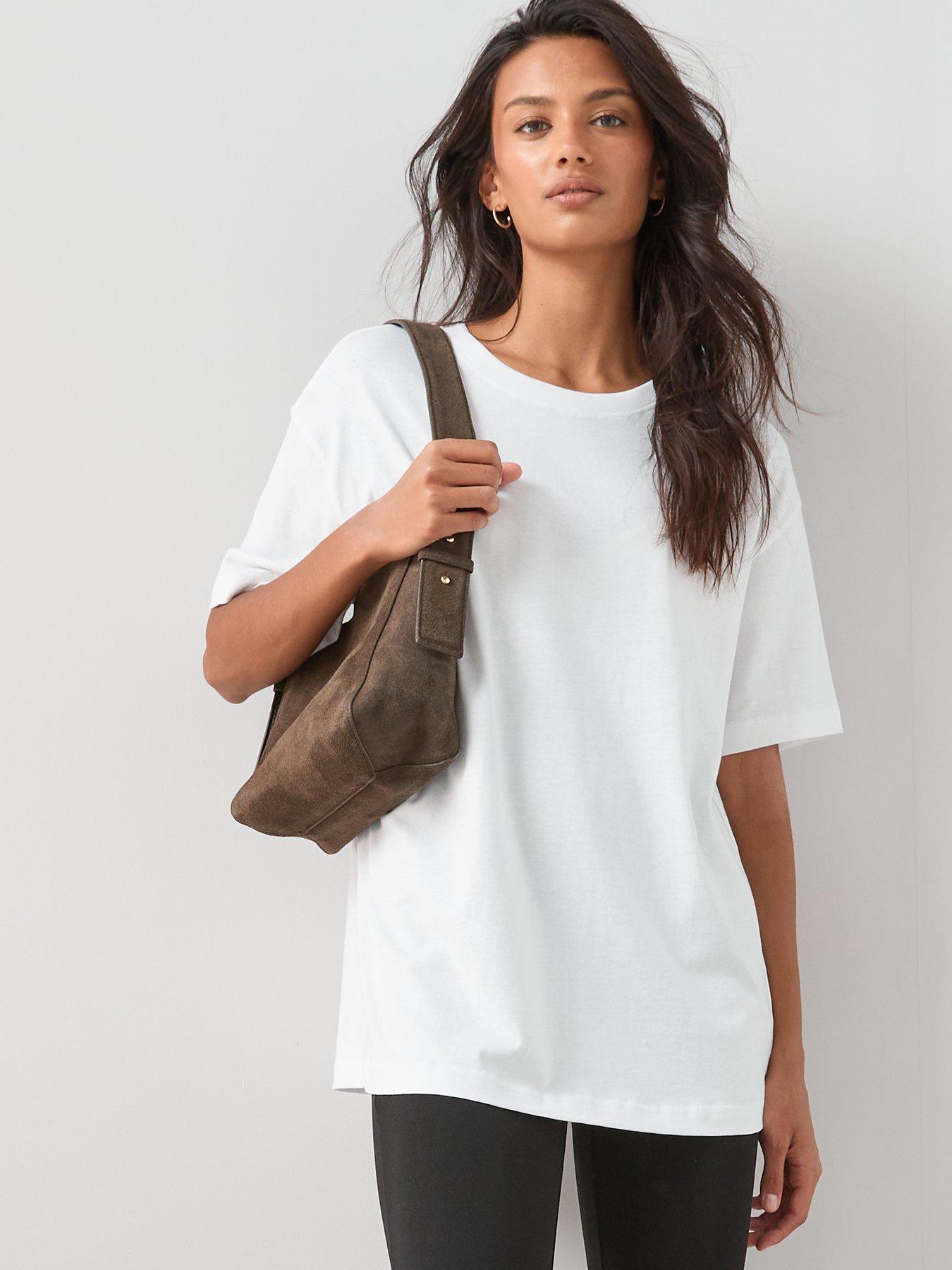  image of the-very-collection-crew-neck-oversized-t-shirt-white