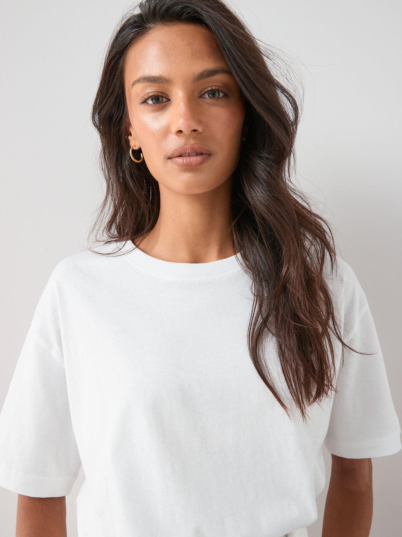  image of the-very-collection-crew-neck-oversized-t-shirt-white