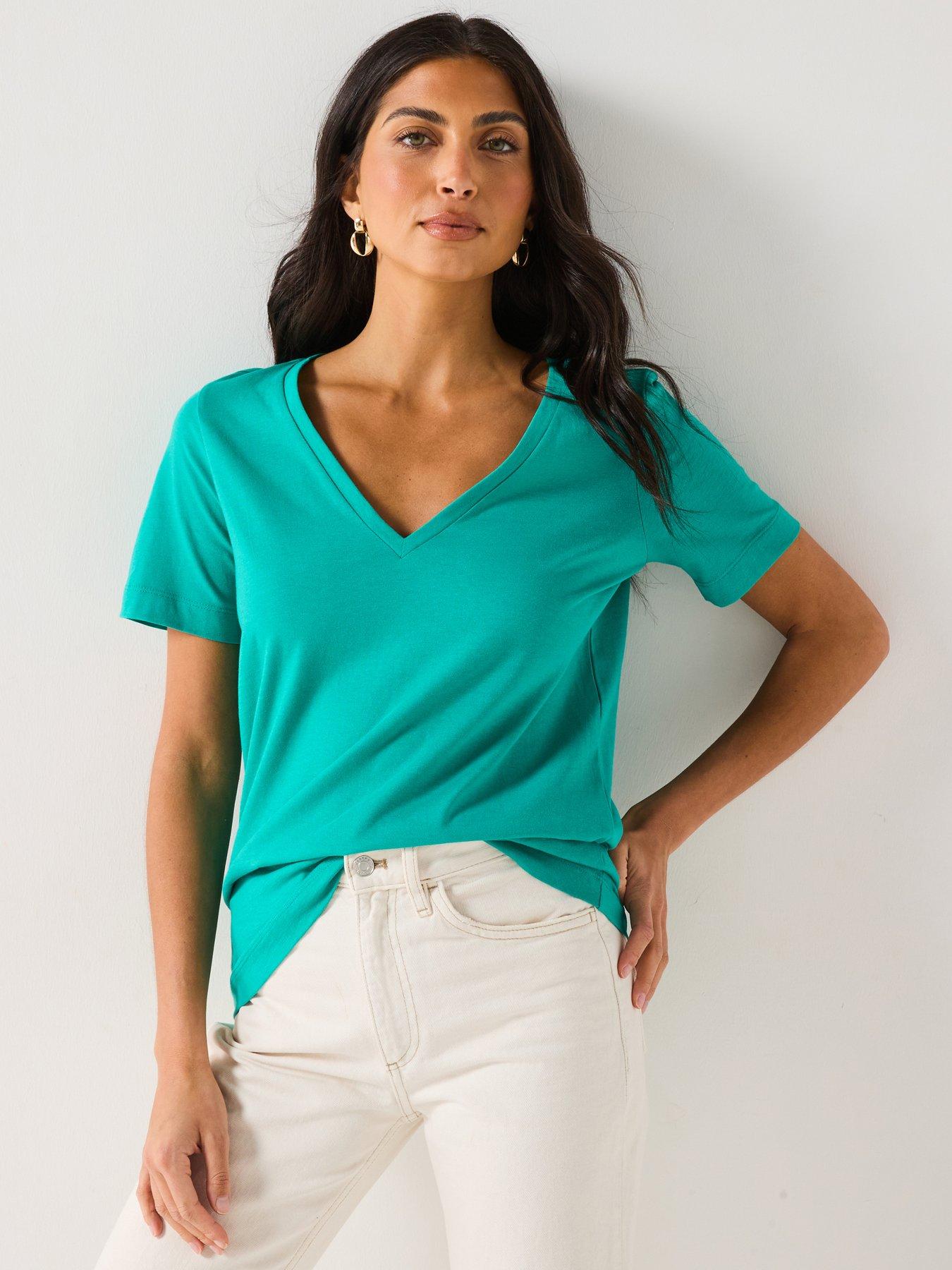 undefined The Essential V Neck T-Shirt - Green