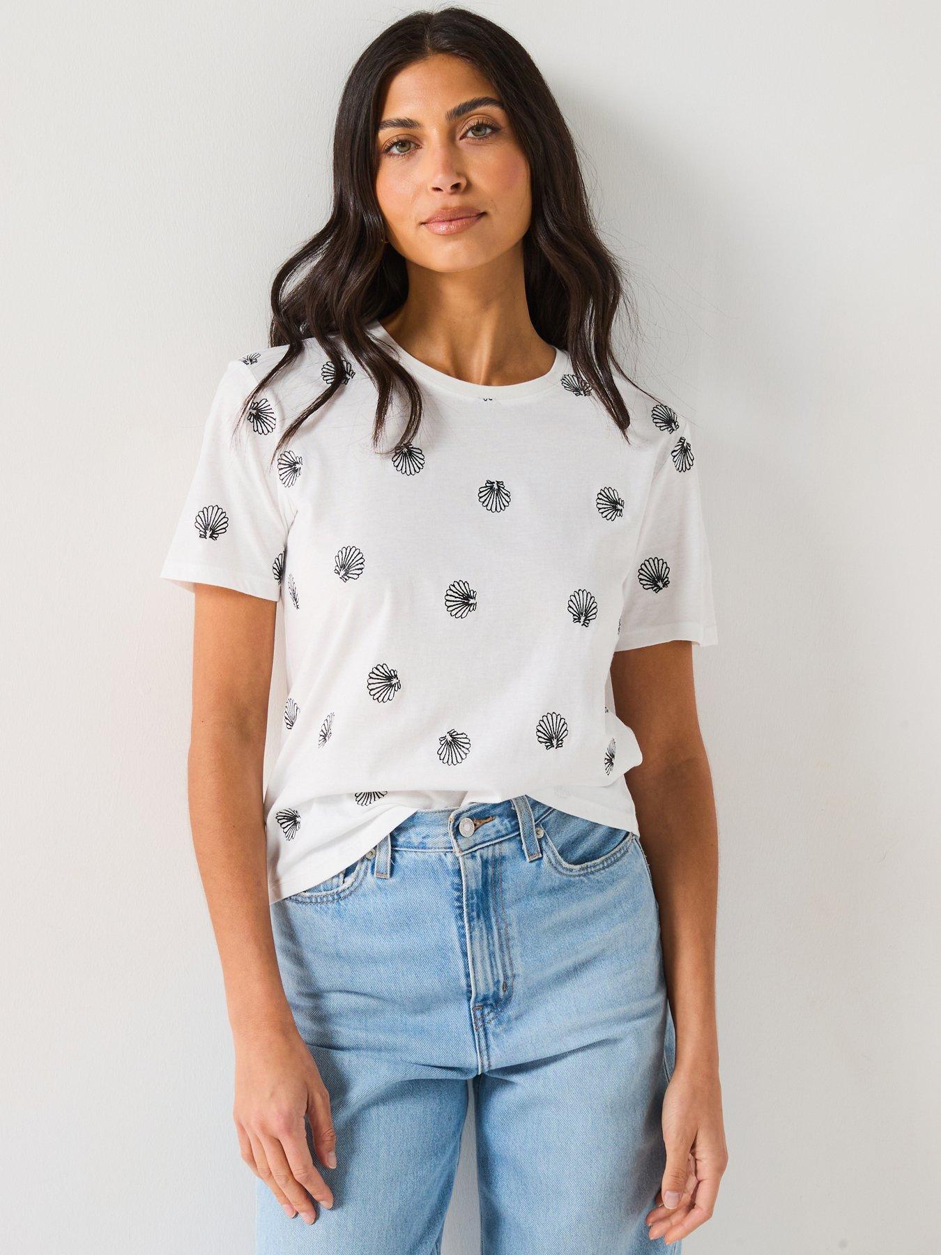 undefined All Over Embroidered T-shirt - White