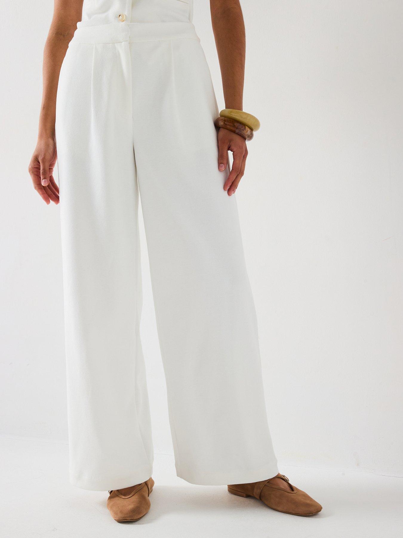 undefined Wide Leg Trousers Co-Ord - White