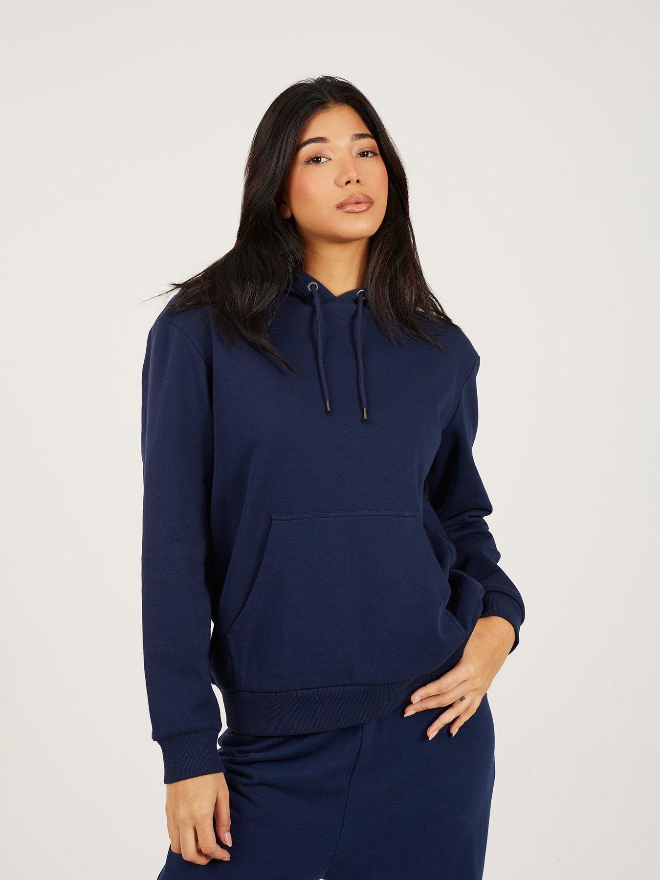 Image 1 of 4 of Brave Soul Long Sleeve Hoodie - Navy