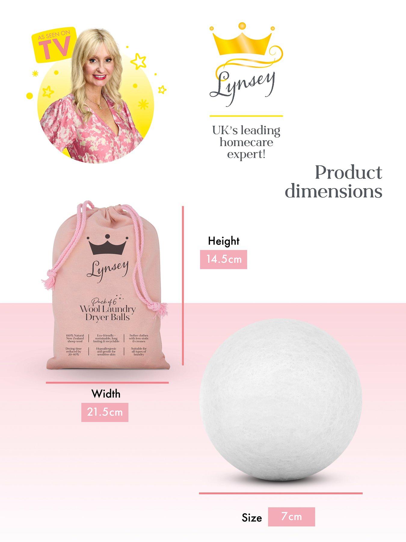  image of swan-lynsey-tvs-queen-of-clean-6-natural-wool-dryer-balls-in-a-drawstring-bag