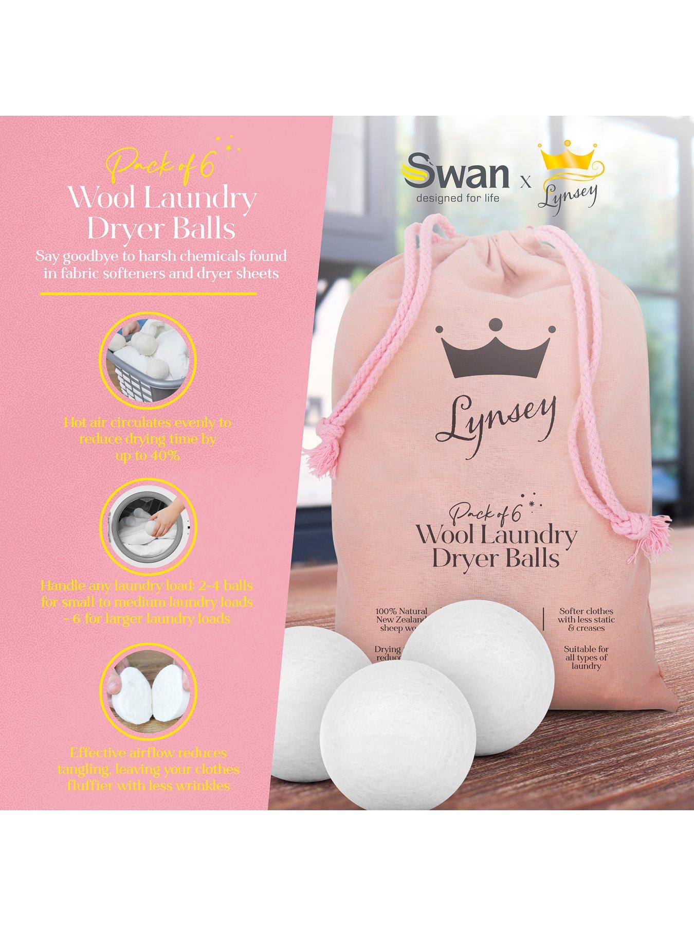  image of swan-lynsey-tvs-queen-of-clean-6-natural-wool-dryer-balls-in-a-drawstring-bag