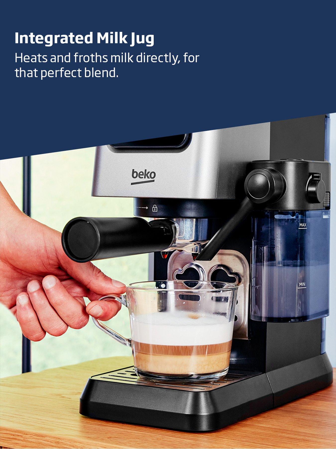  image of beko-caffeexpertotrade-cep5304x-semi-automatic-espresso-coffee-machine-with-integrated-milk-jug-ndash-silver