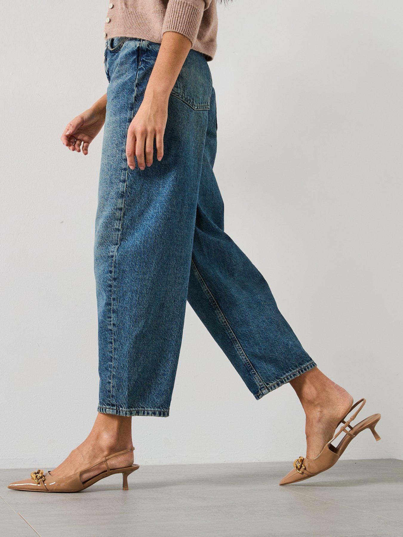  image of river-island-seamed-barrel-cameron-jeans-blue